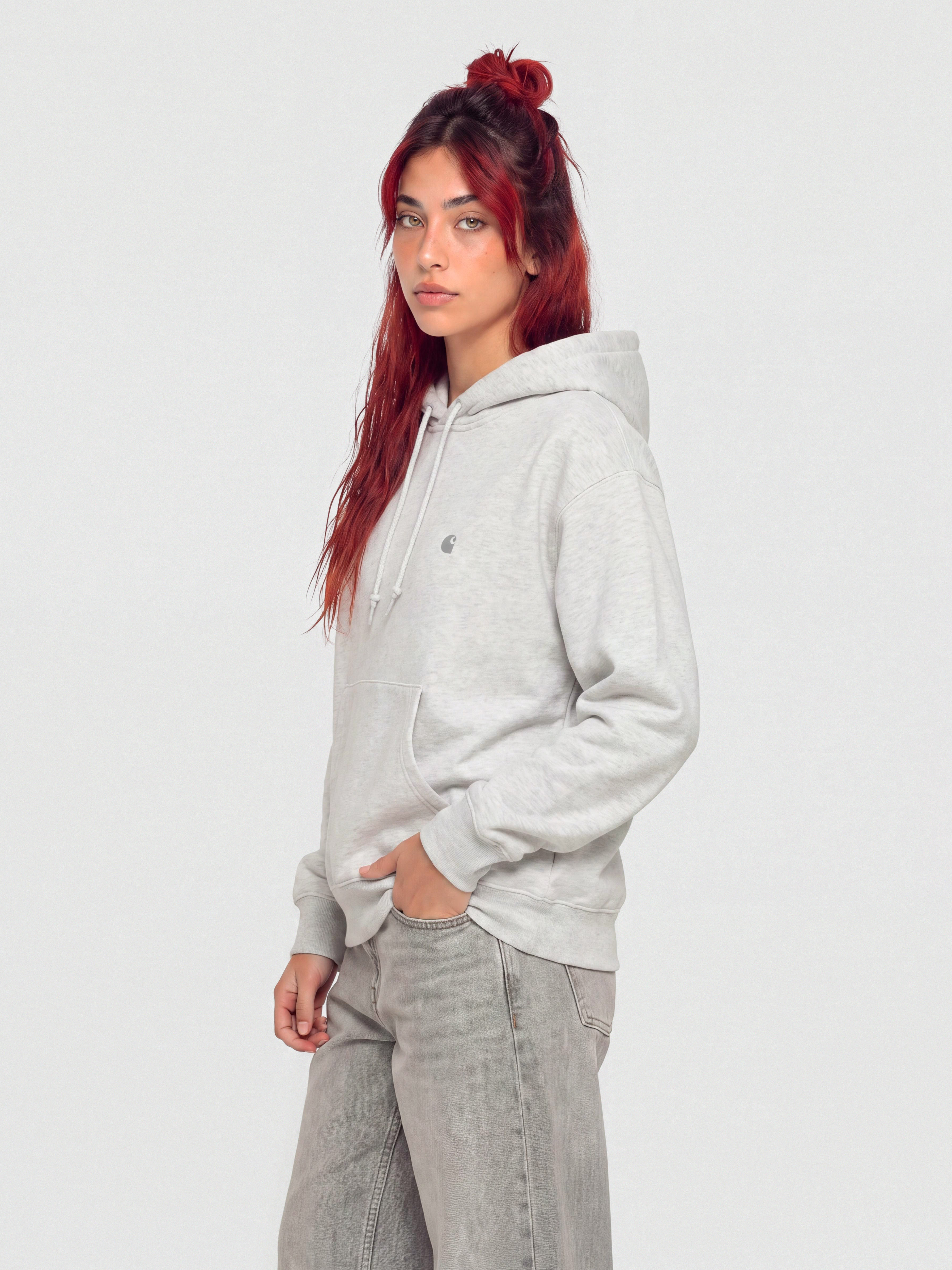 Mikina s kapucí Carhartt WIP Casey HD Wmn (ash heather/silver)