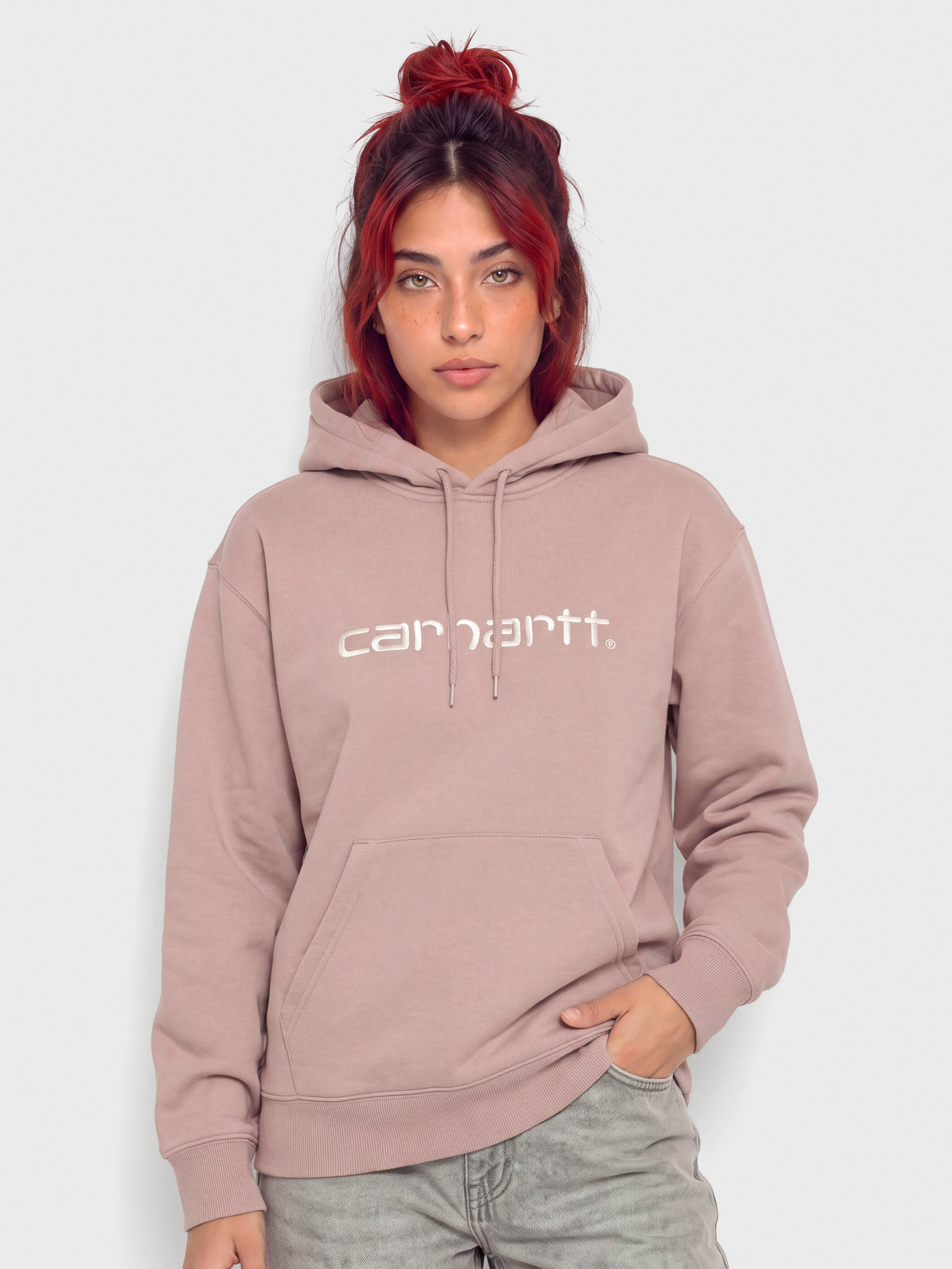 Mikina s kapucu00ed Carhartt WIP Carhartt HD Wmn (gentle pink/cinnerus)
