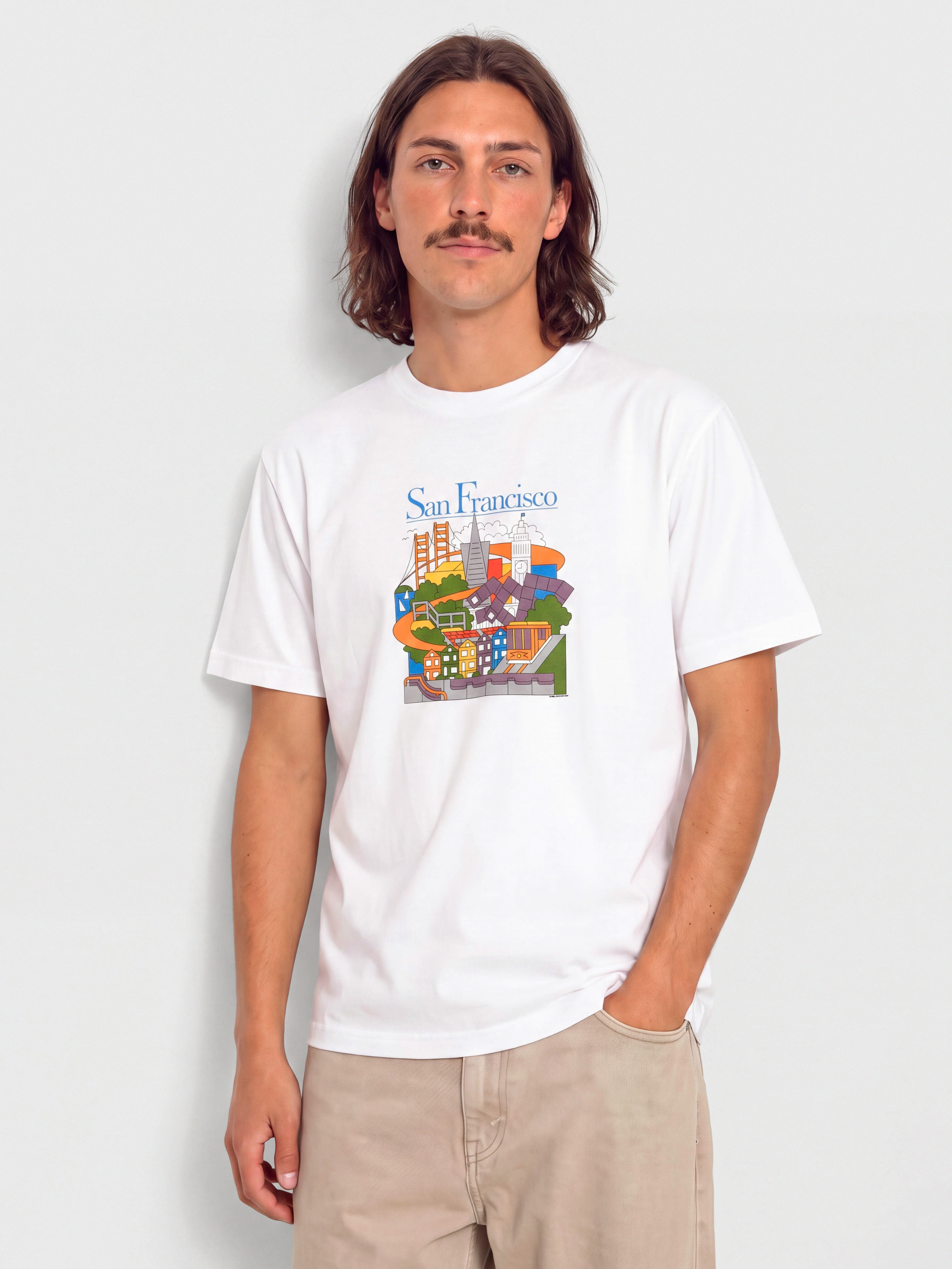 Tričko Real Sf Travel (white w/multi color print)