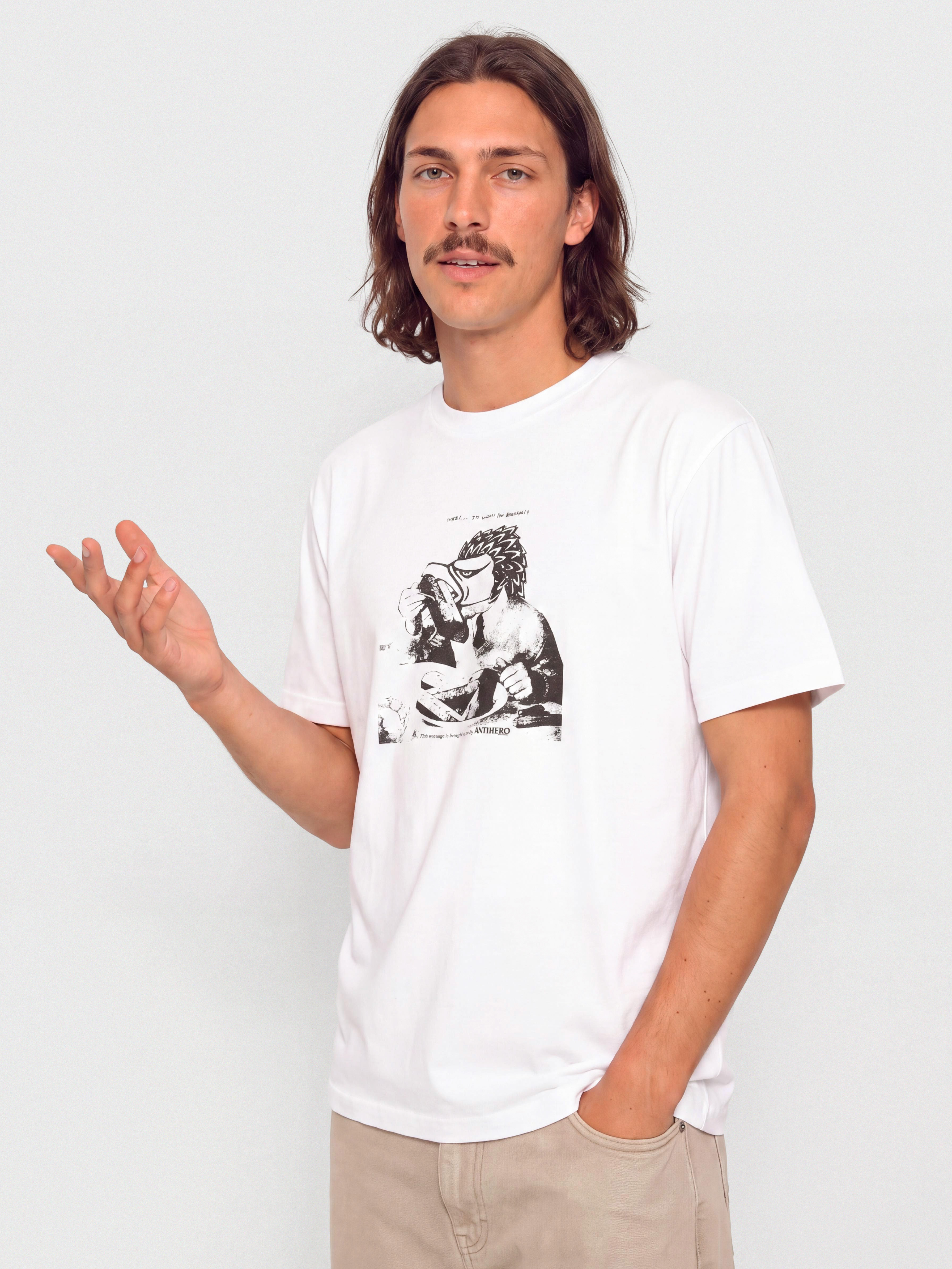 Tričko Antihero Tasty Curbs (white w/black tonal print)