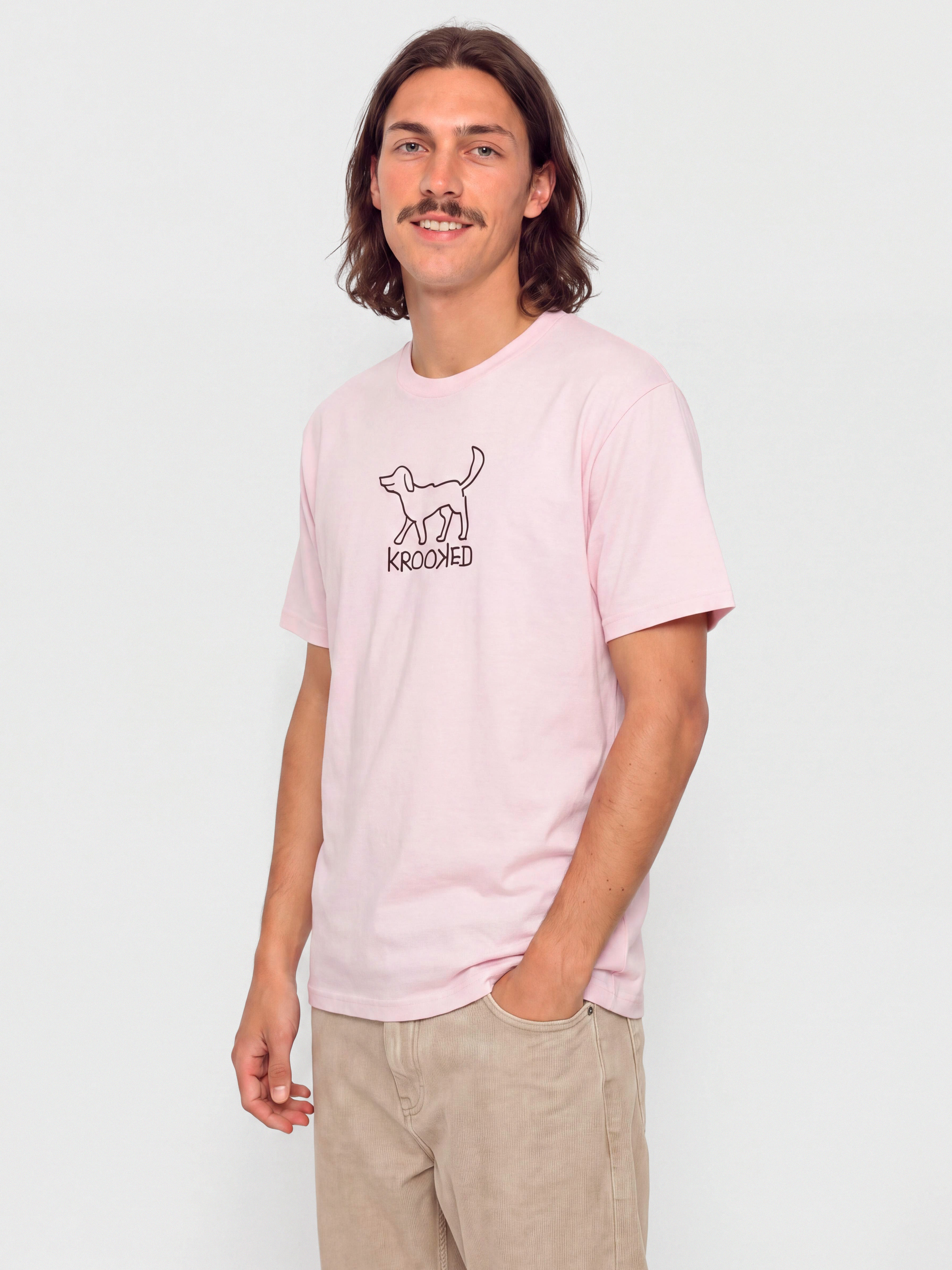 Tričko Krooked El Perro (pink w/black print)