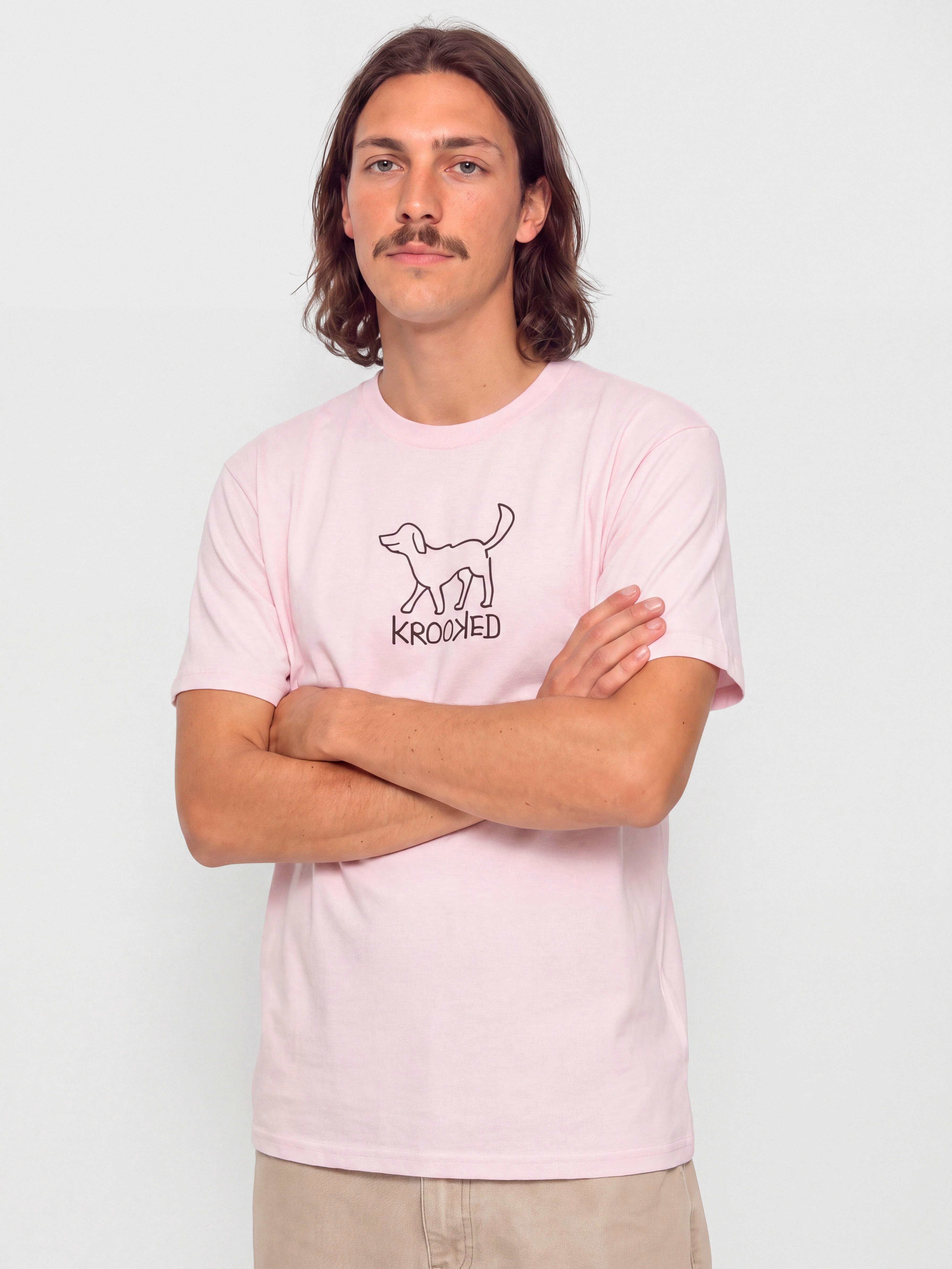 Tričko Krooked El Perro (pink w/black print)