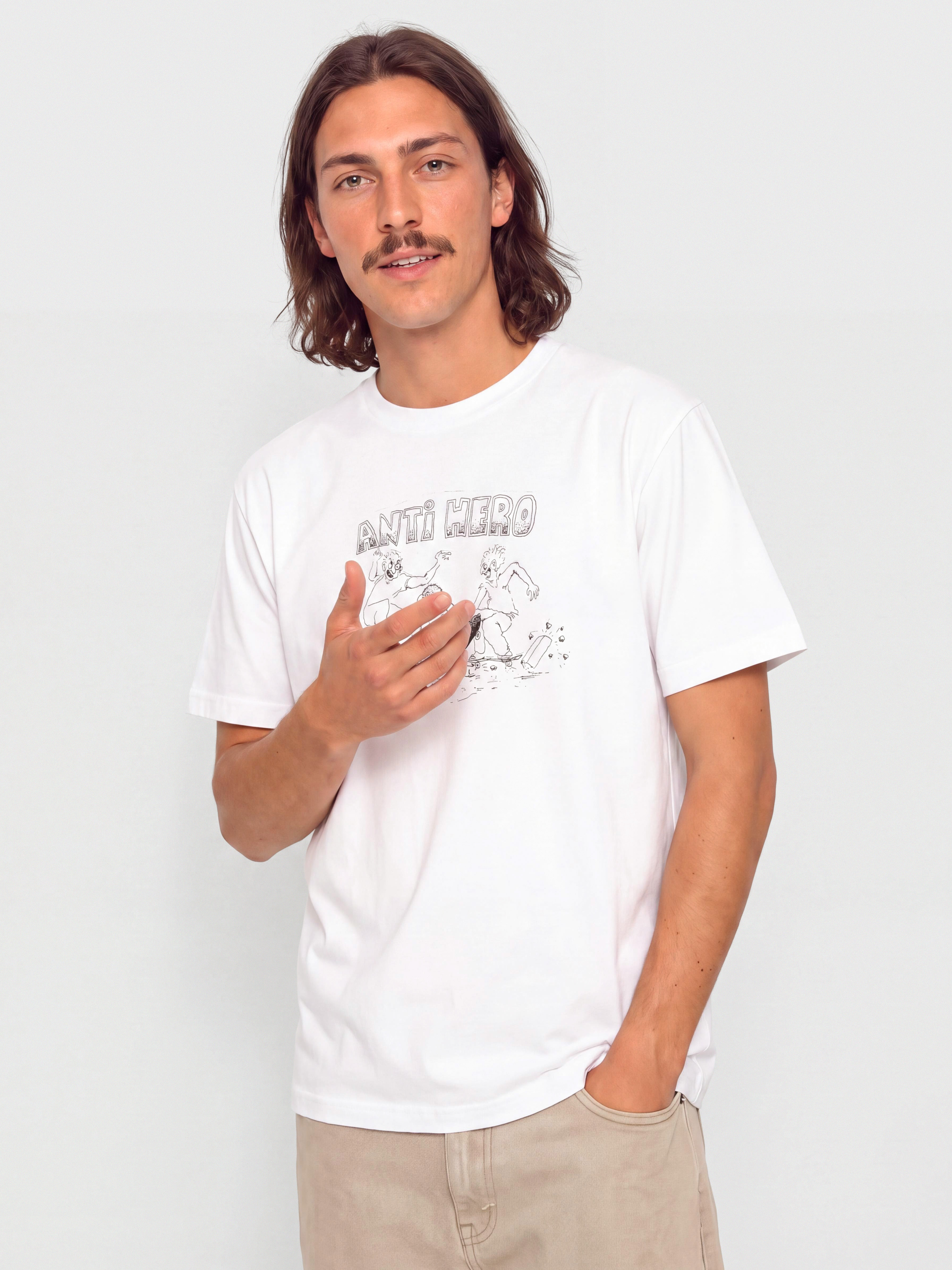 Tričko Antihero Curb Pit (white w/black print)