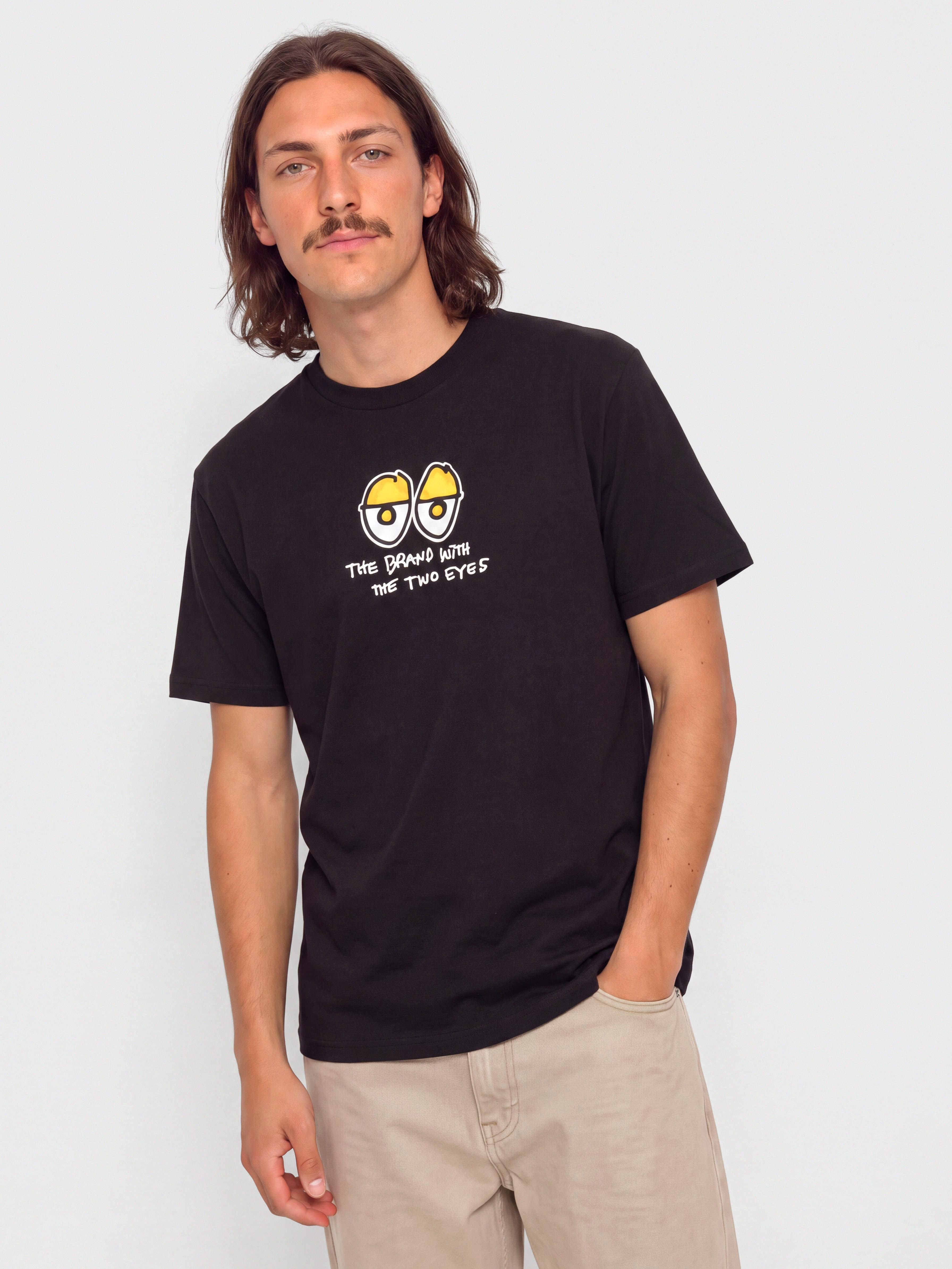 Tričko Krooked Two Eyes Fill (black w/multi color print)