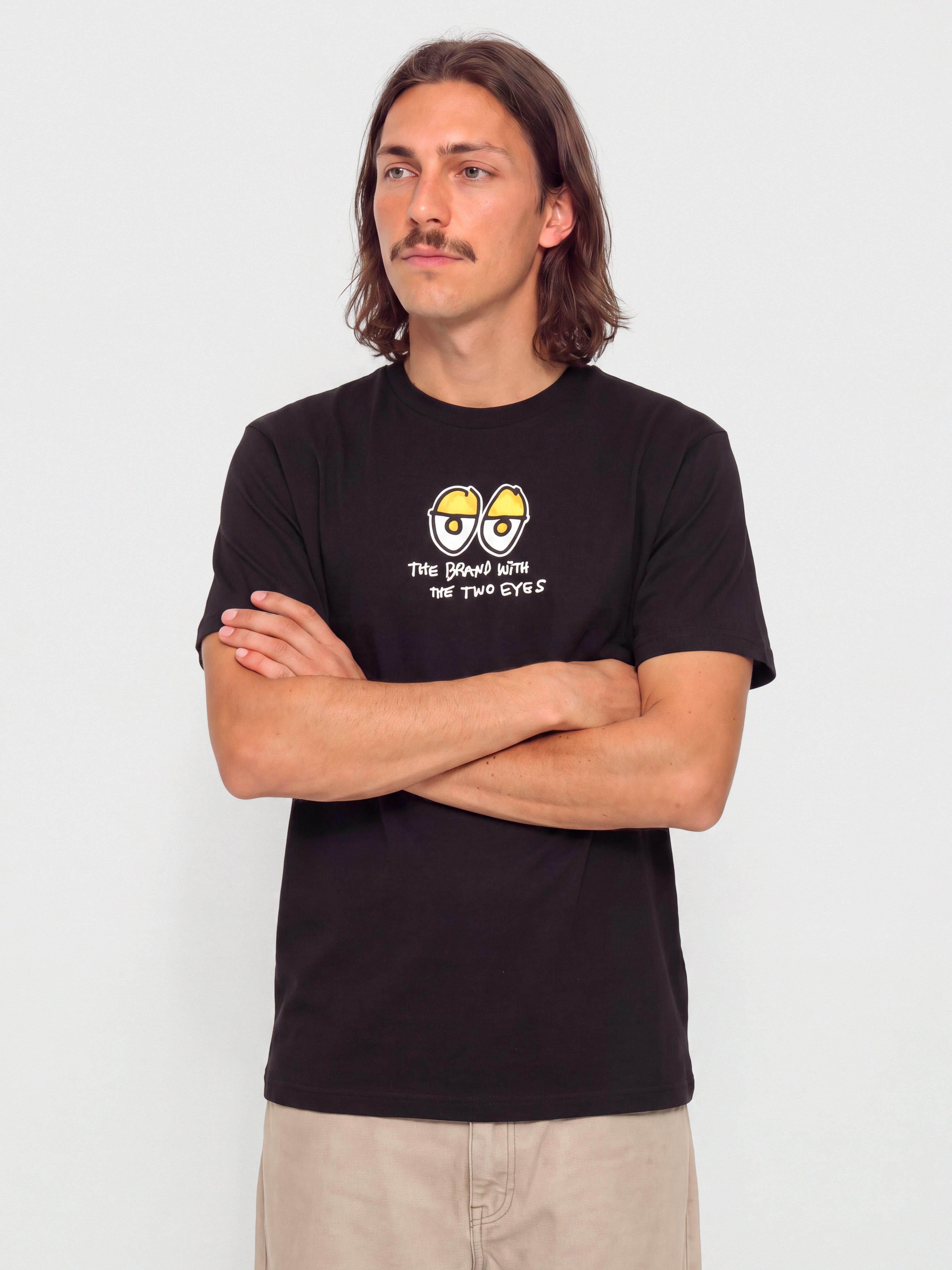 Tričko Krooked Two Eyes Fill (black w/multi color print)