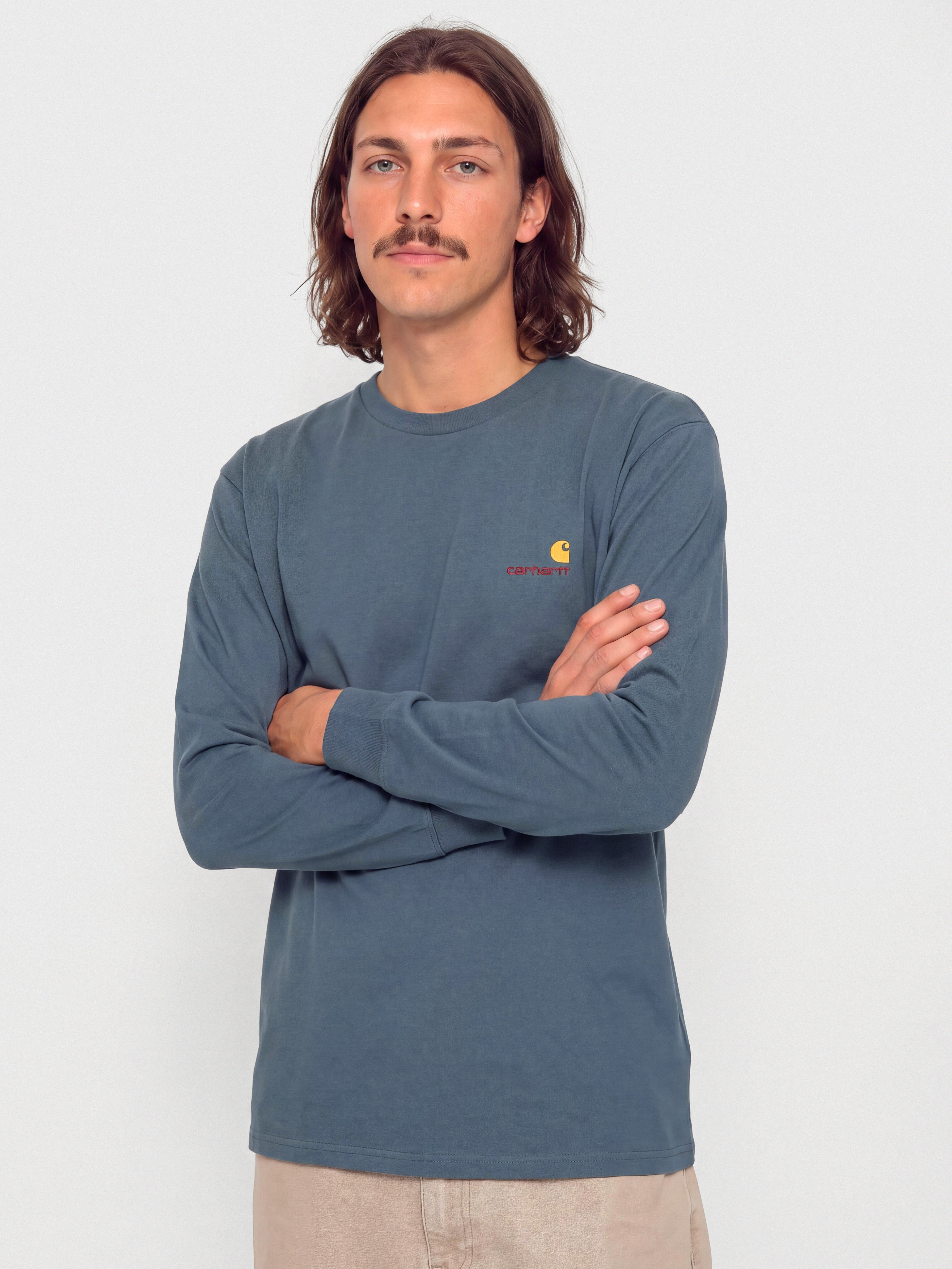 Triko Carhartt WIP American Script (office blue)