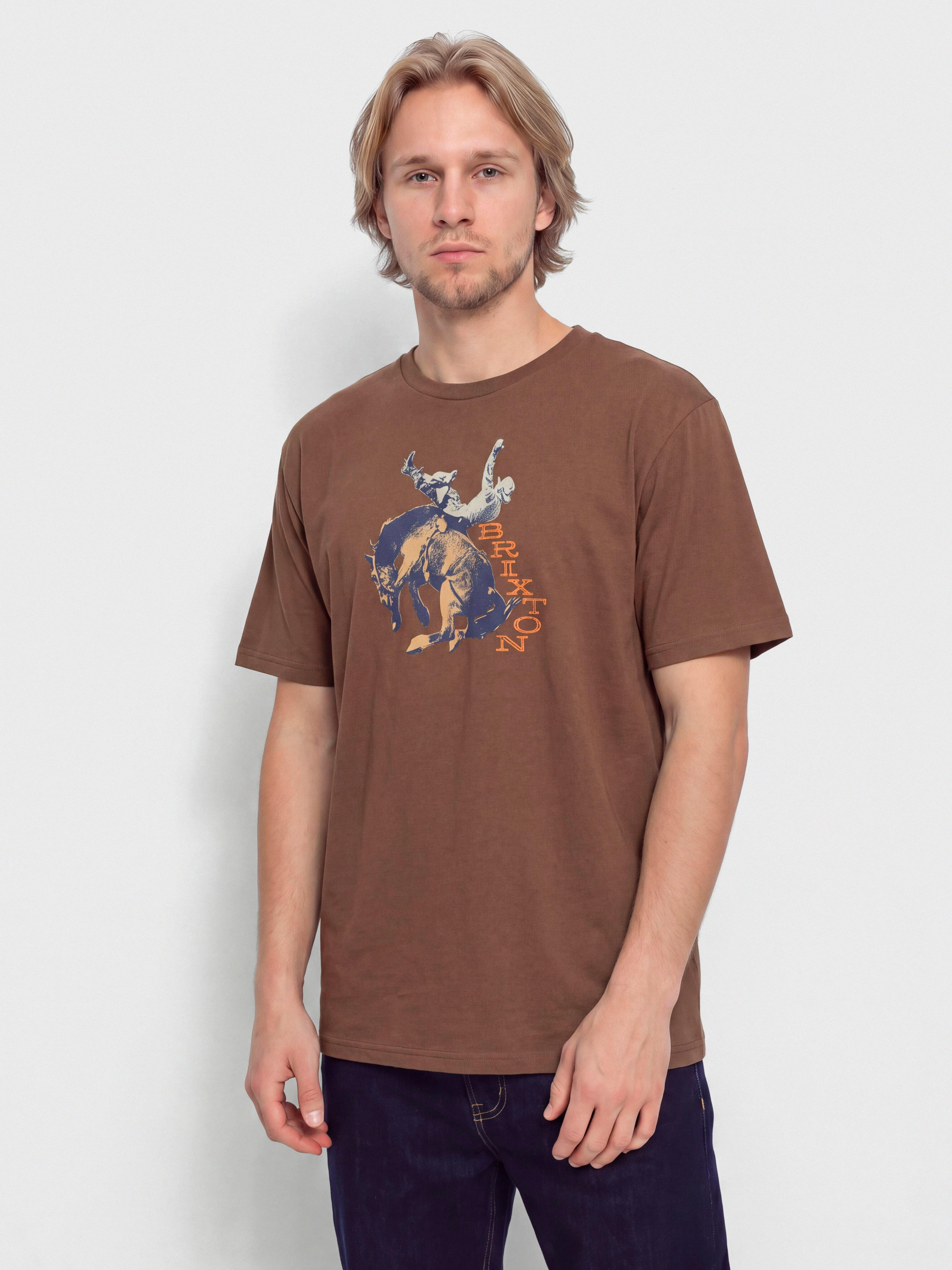 Tričko Brixton Rowdy Tlrt (pinecone brown)
