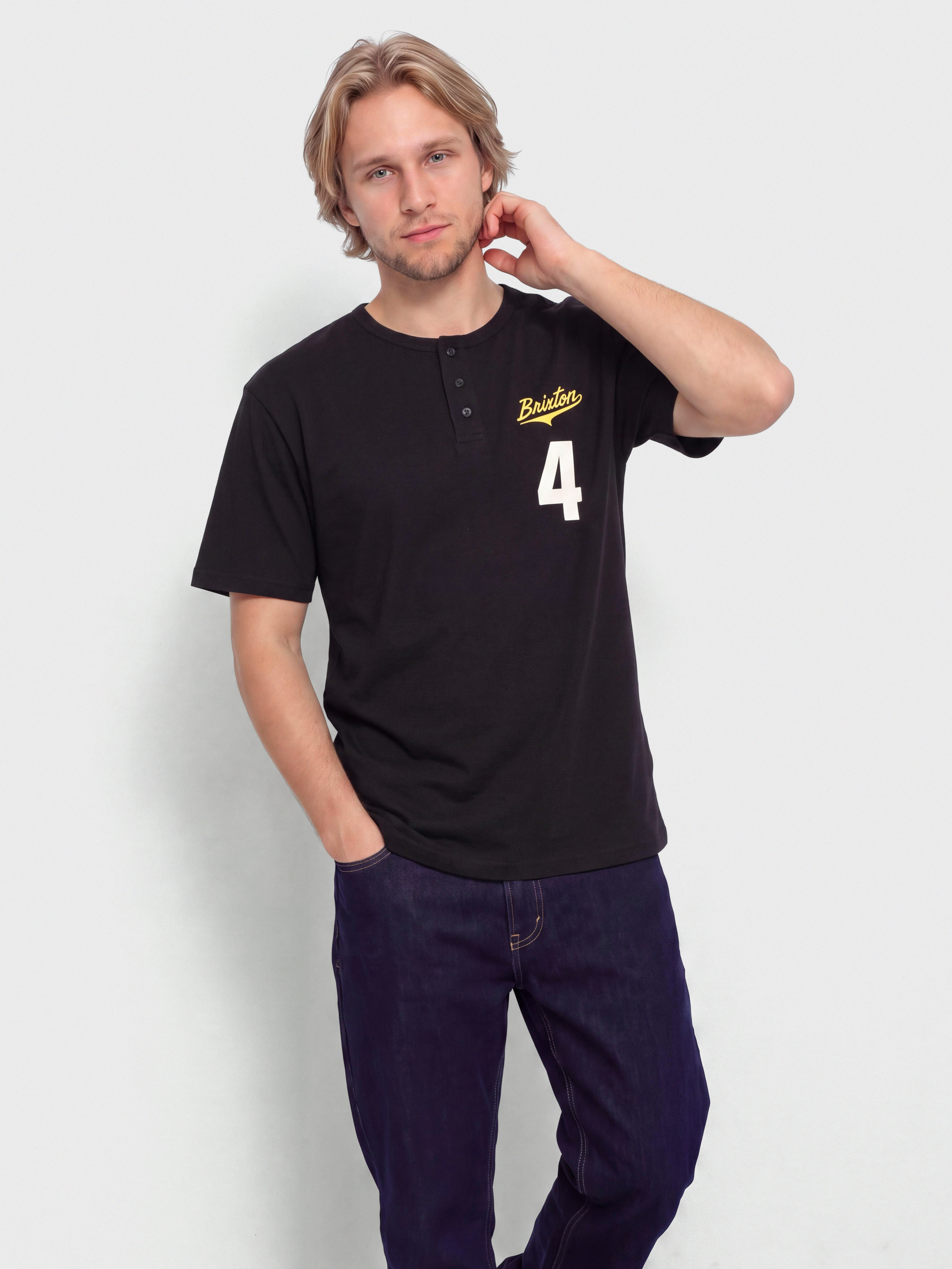 Tričko Brixton The League Baseball (black/black)