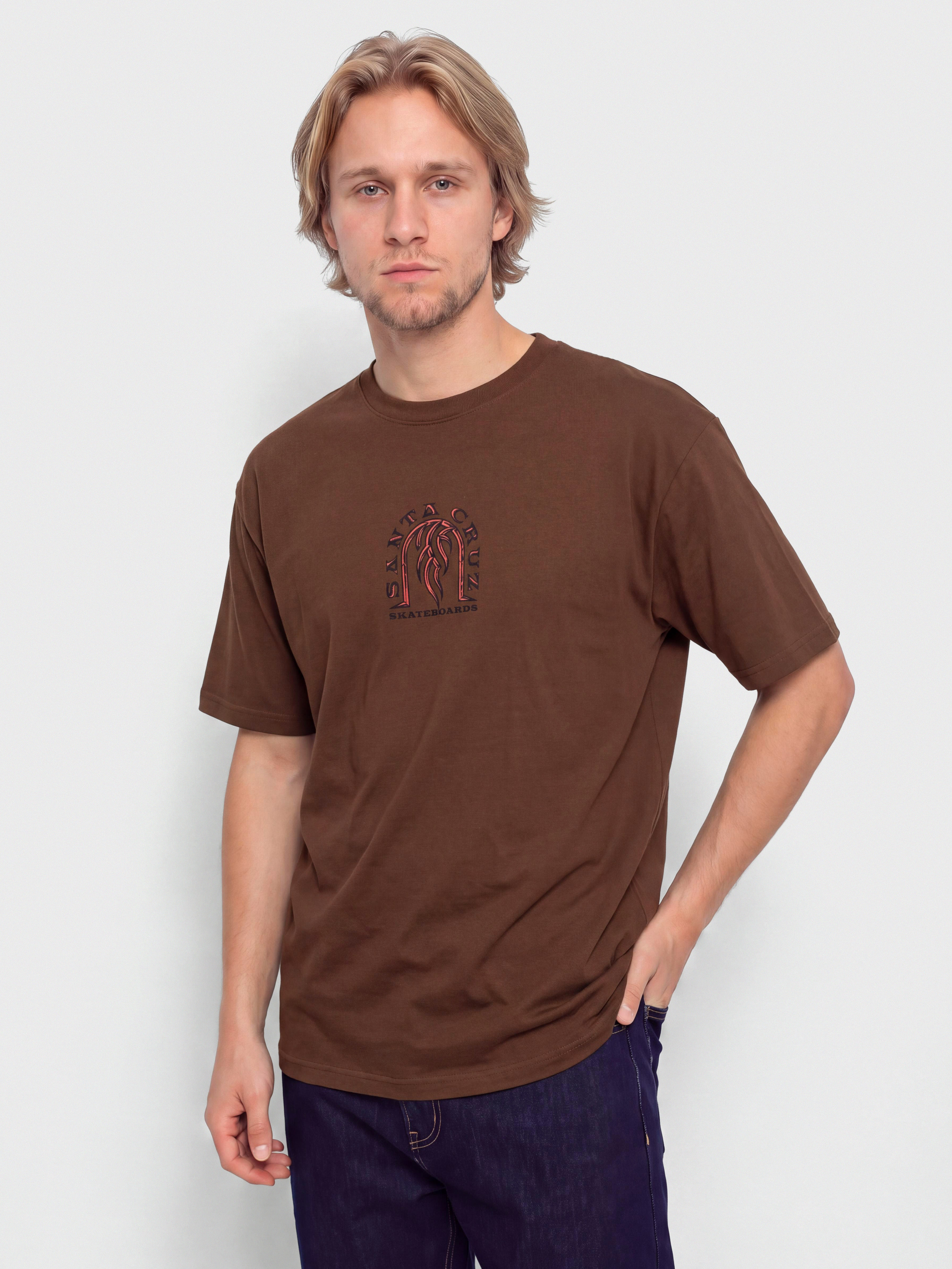 Tričko Santa Cruz Dressen Tribal Arch Front (coffee)