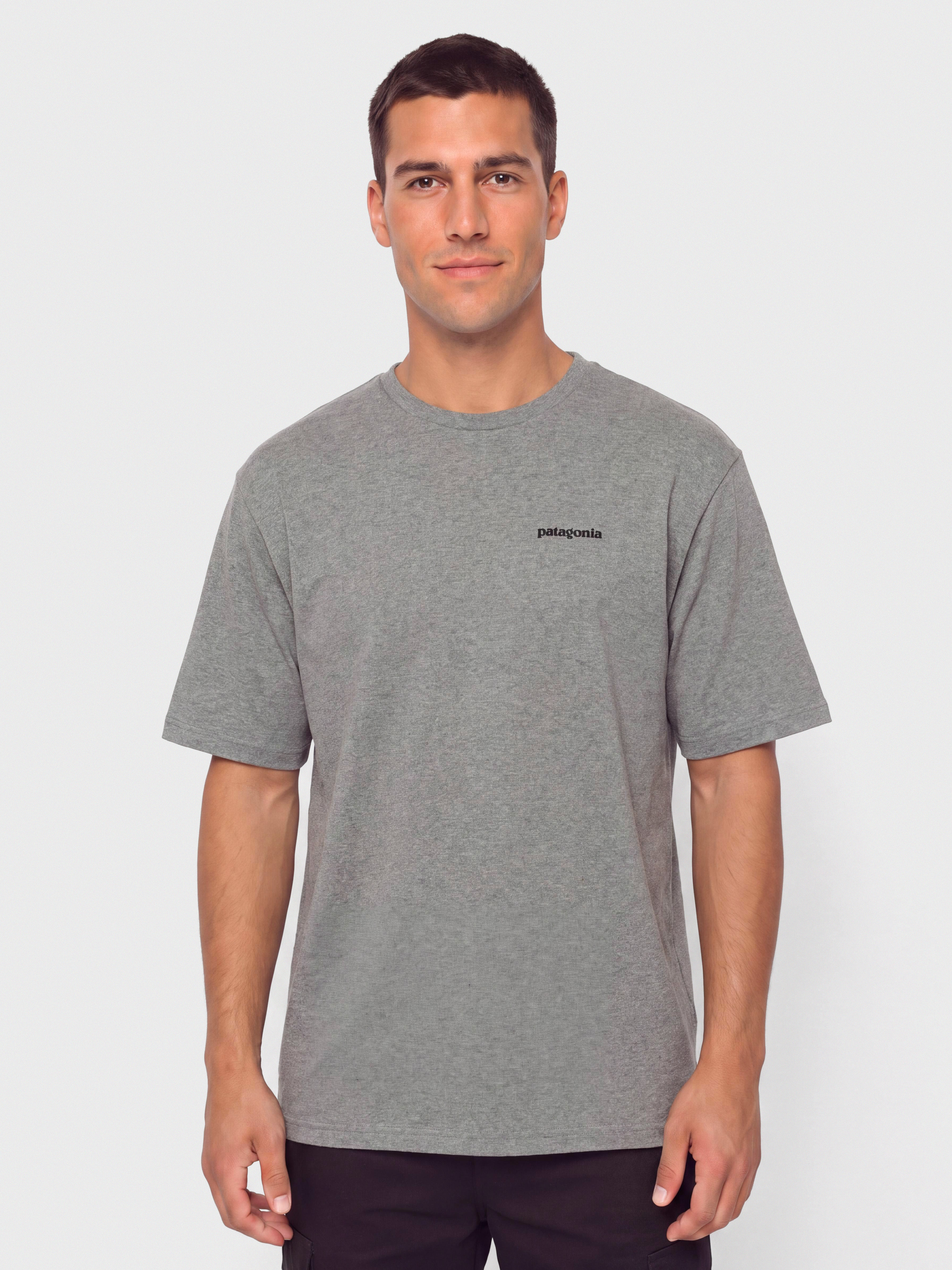 Tričko Patagonia P6 Logo Responsibili (gravel heather)