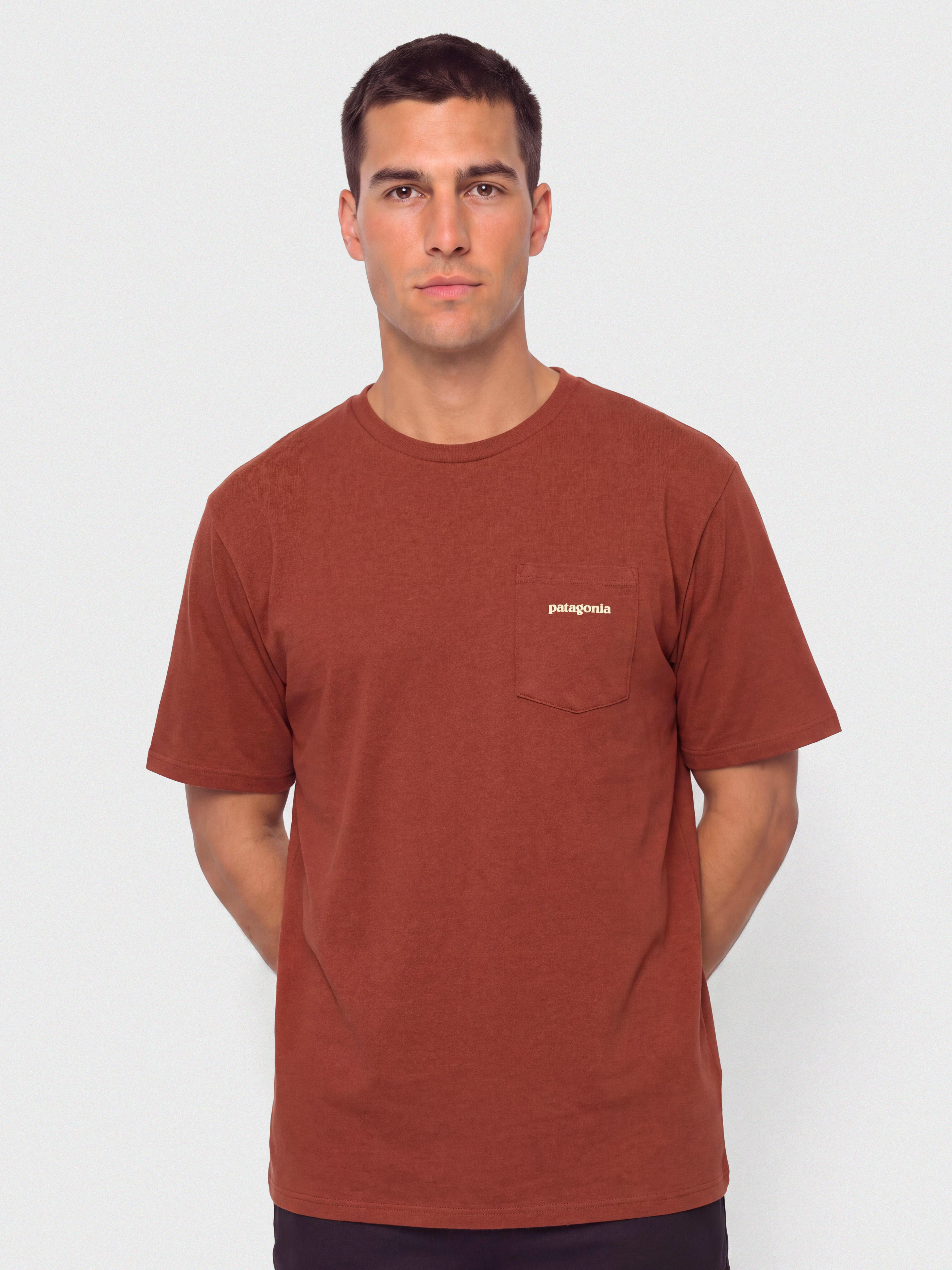 Tričko Patagonia Boardshort Logo Pocket Responsibili (rusty red)