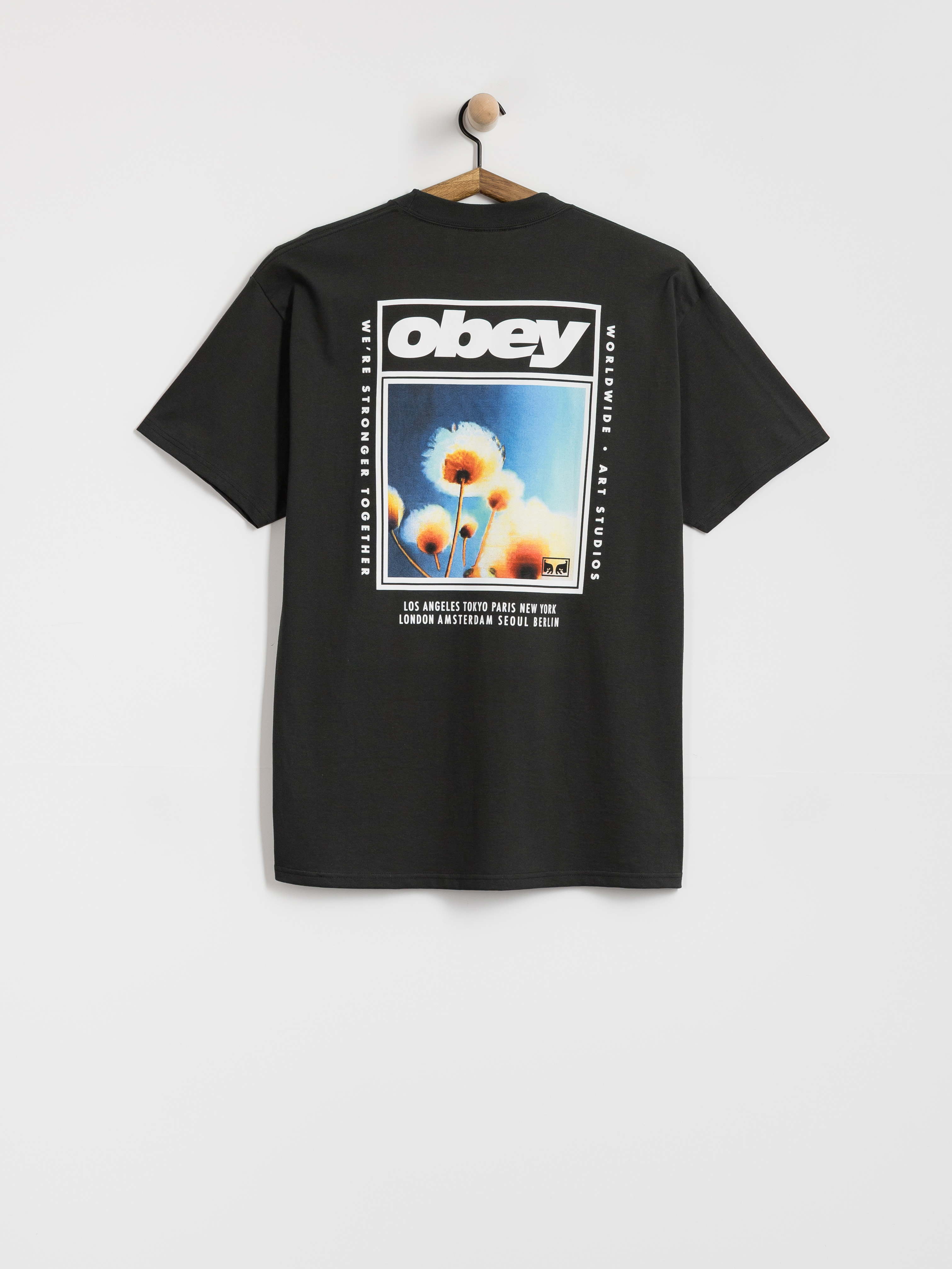 Tričko OBEY Stronger Together (vintage black)