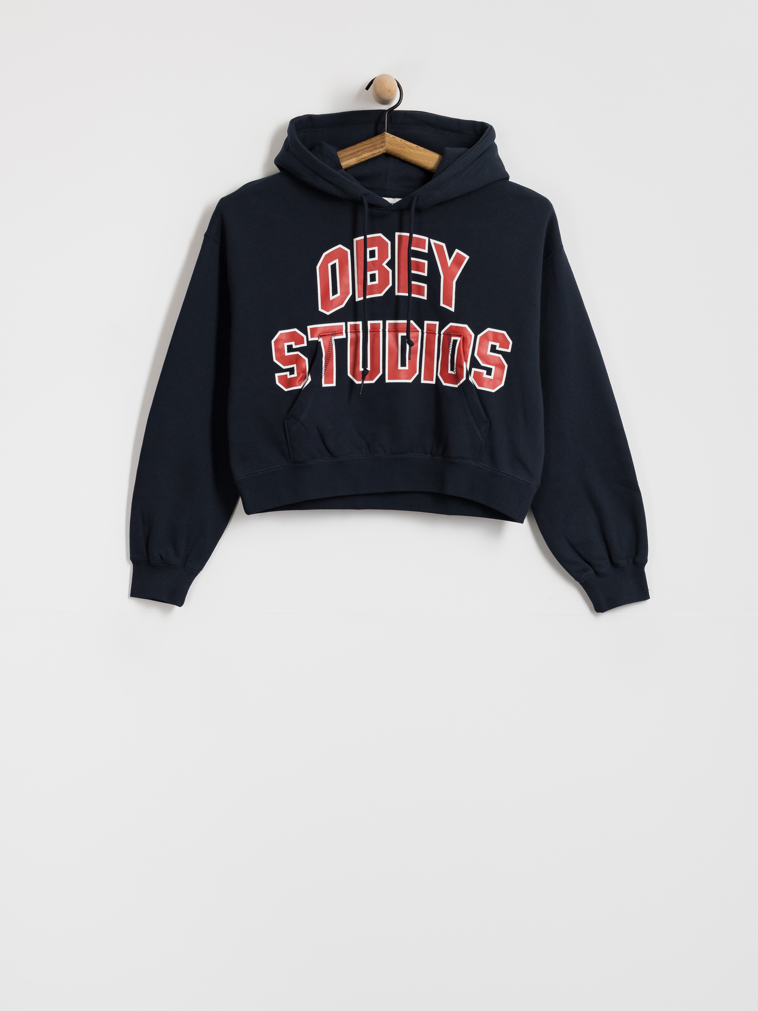 Mikina s kapucí OBEY Studios Collegiate HD Wmn (dark navy)