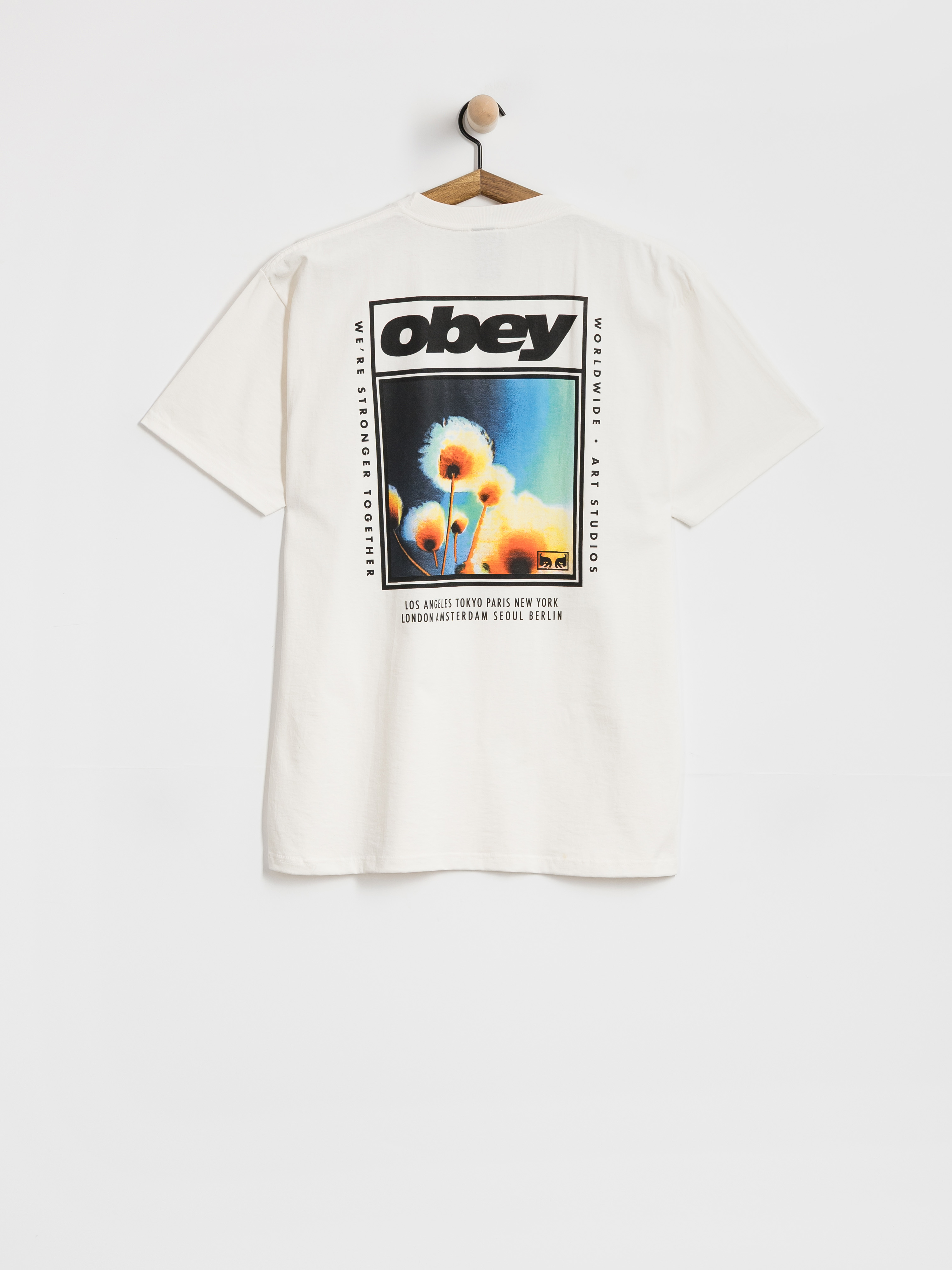 Tričko OBEY Stronger Together (vintage white)