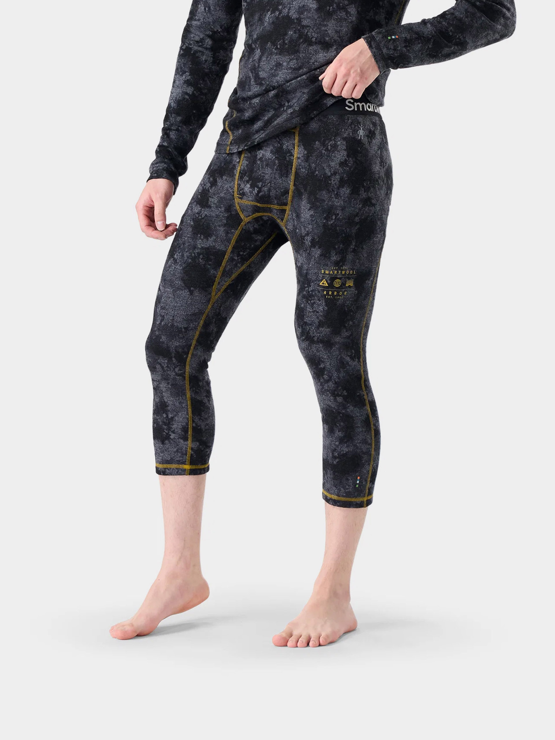 Termoleginy Smartwool Classic Thermal Merino Base Layer 3/4 Boxed (black tie dye/honey gold)