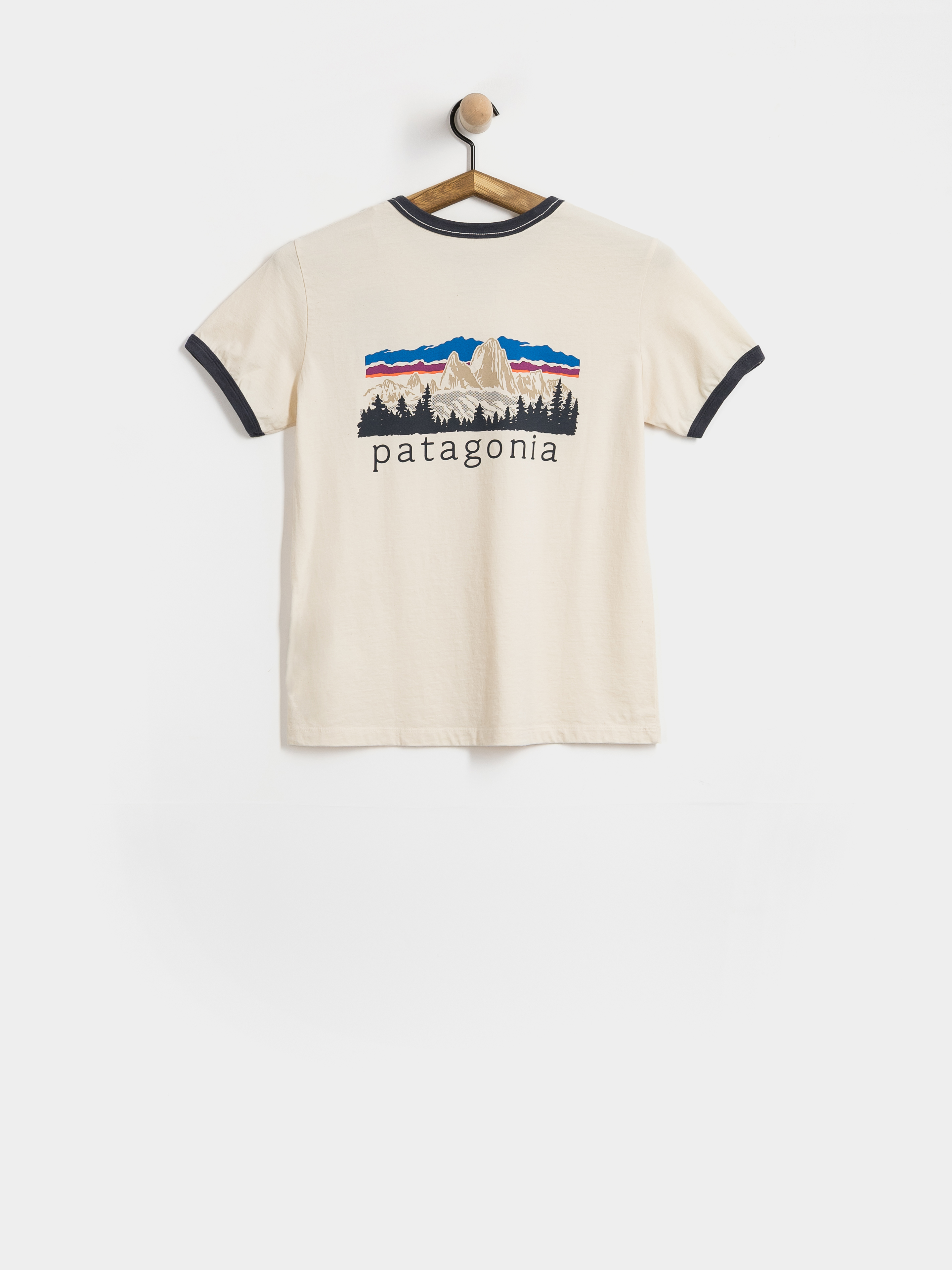 Tričko Patagonia Fitz Roy Foothills Ringer Wmn (undyed natural)