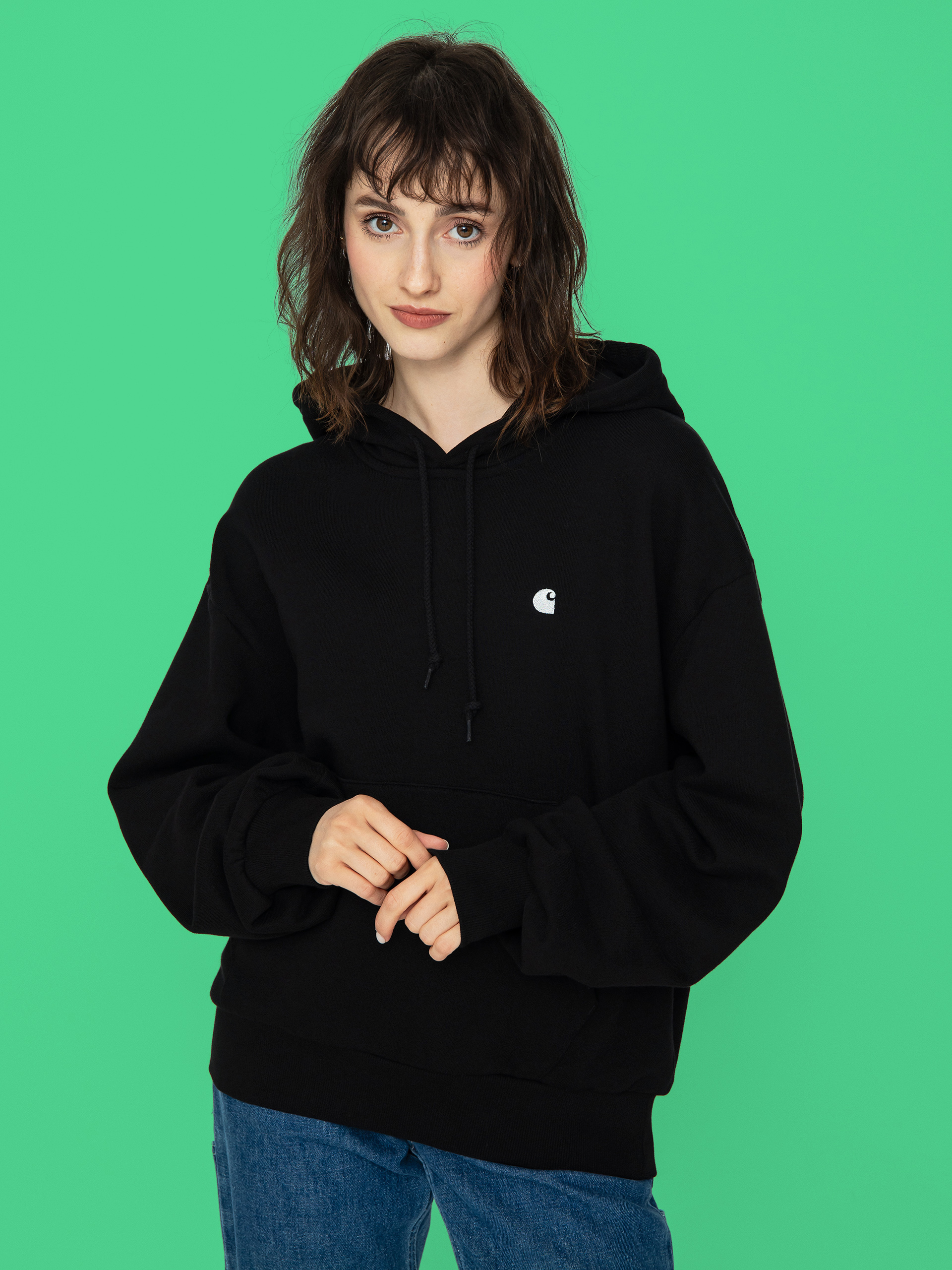 Mikina s kapucu00ed Carhartt WIP Casey HD Wmn (black/silver)
