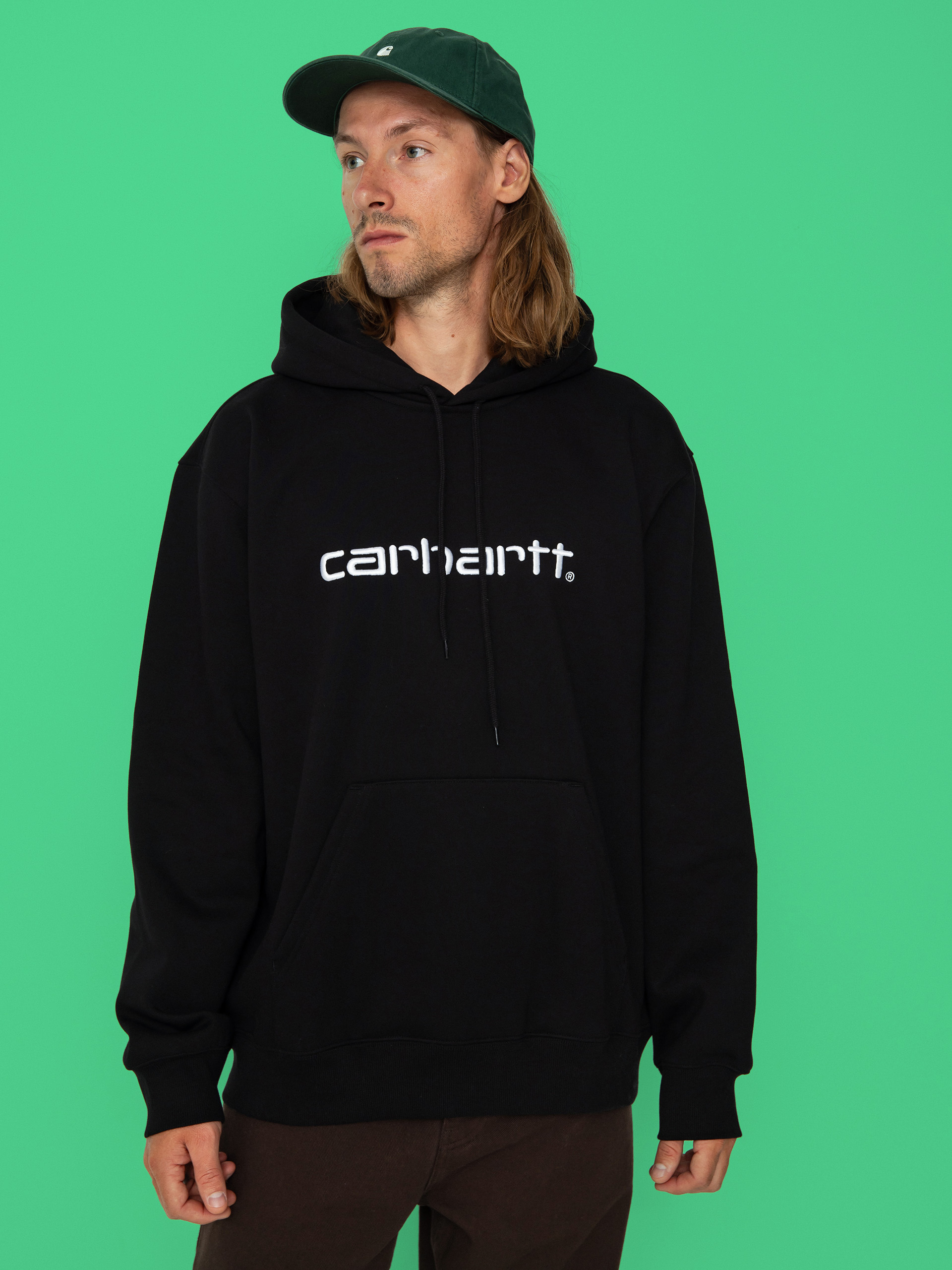 Mikina s kapucu00ed Carhartt WIP Carhartt HD (black/white)
