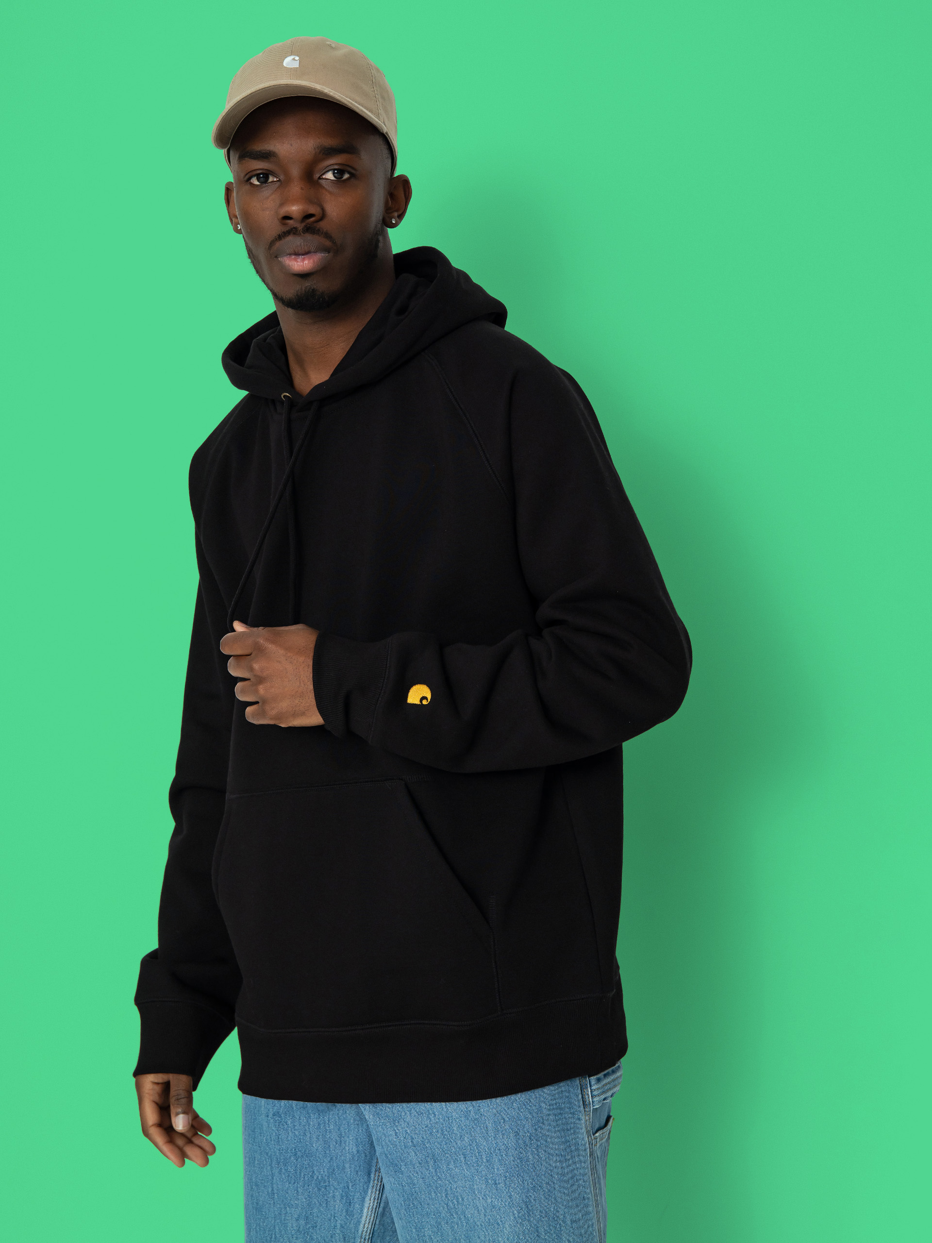 Mikina s kapucu00ed Carhartt WIP Chase HD (black/gold)