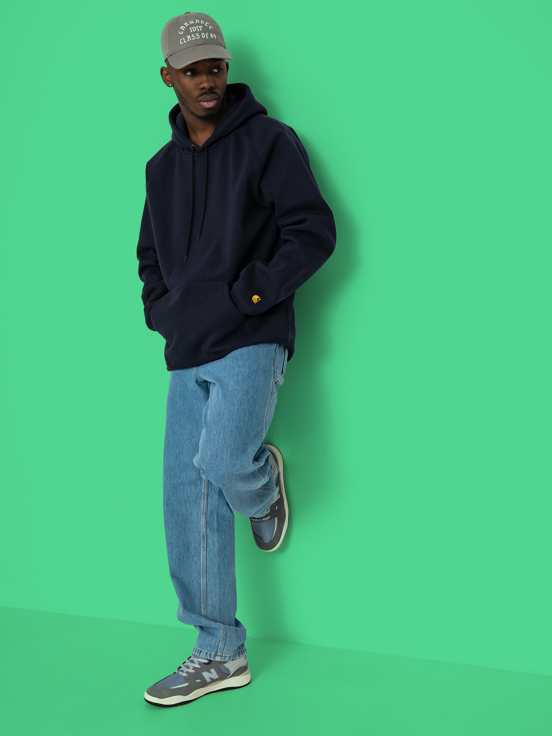 Mikina s kapucu00ed Carhartt WIP Chase HD (dark navy/gold)