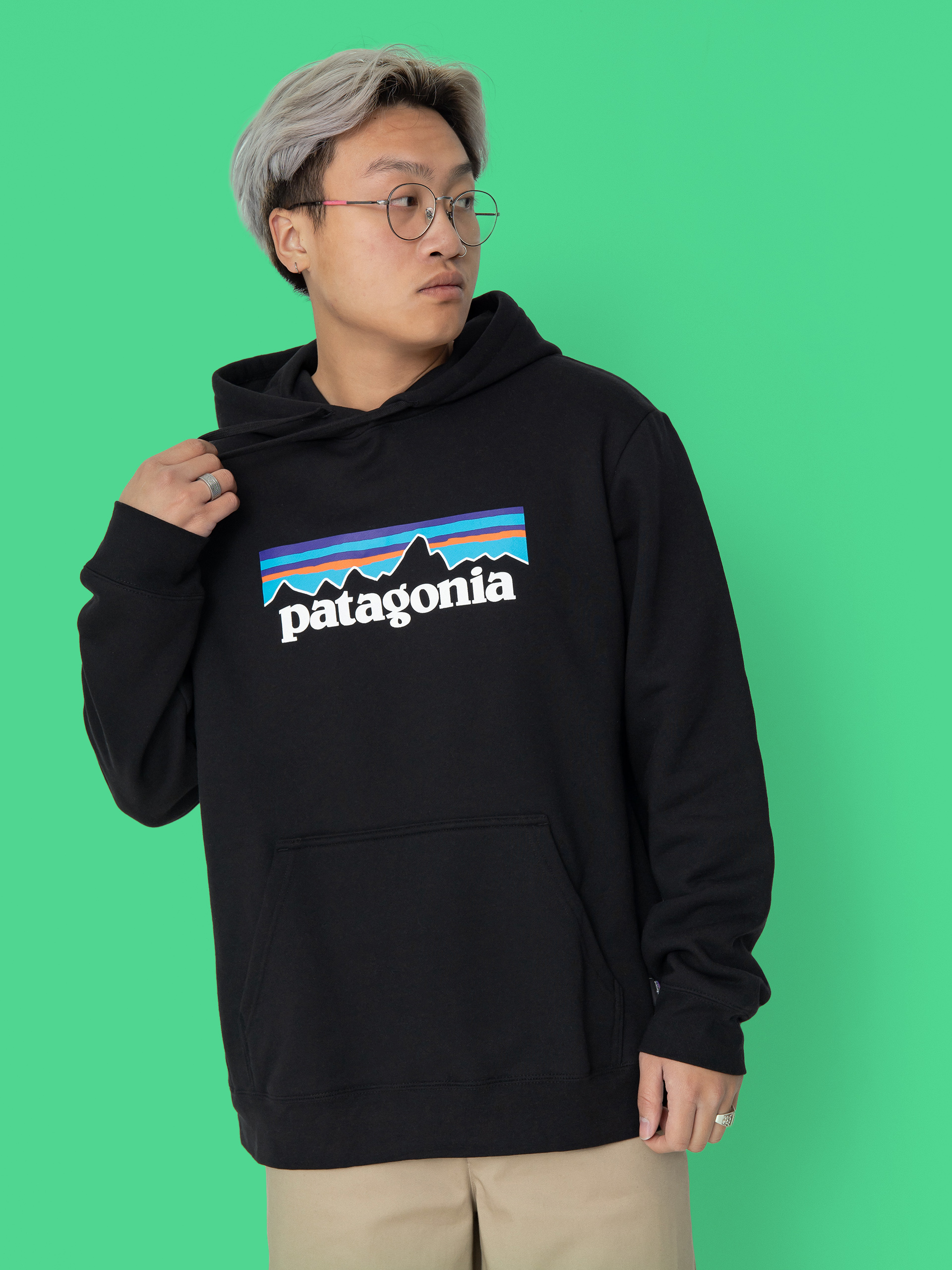 Mikina s kapucí Patagonia P-6 Logo Uprisal HD (black)