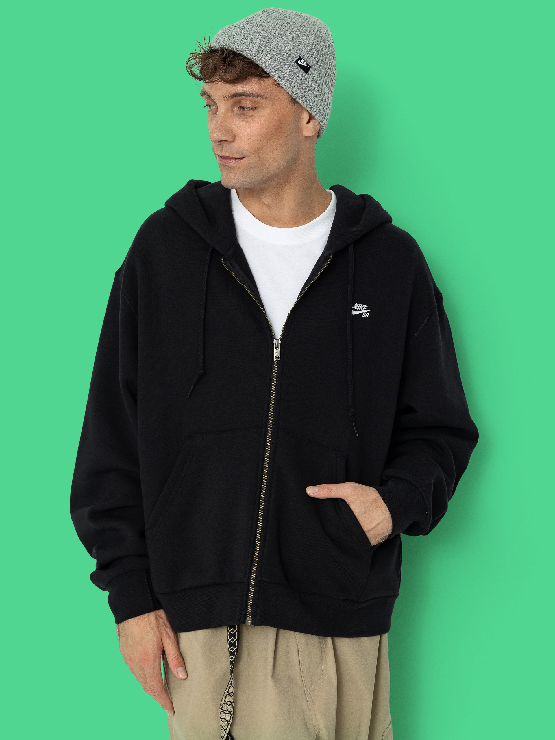 Mikina s kapucí Nike SB Essential LBR ZHD (black/white)