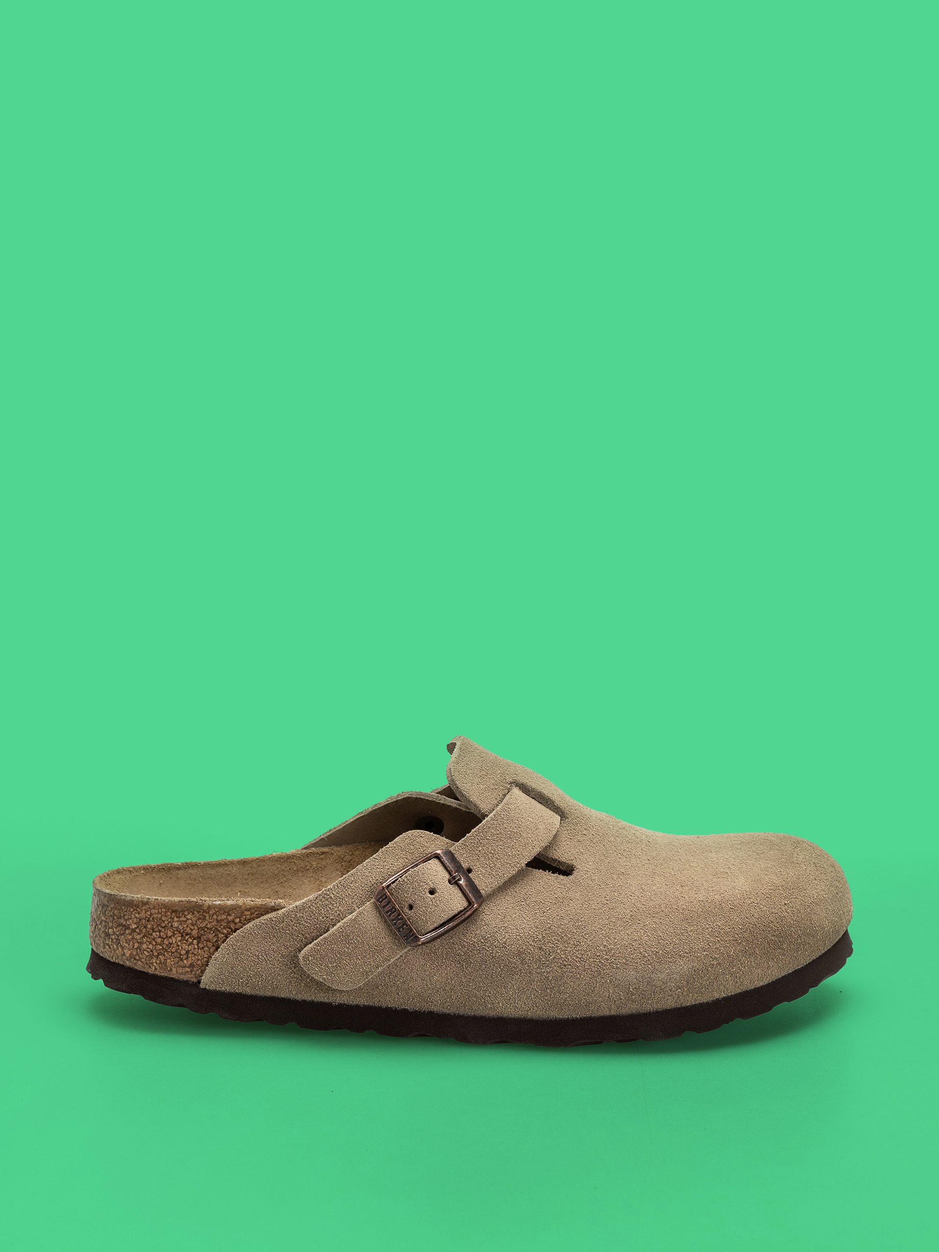 Plážovky Birkenstock Boston Suede Leather Narrow Wmn
