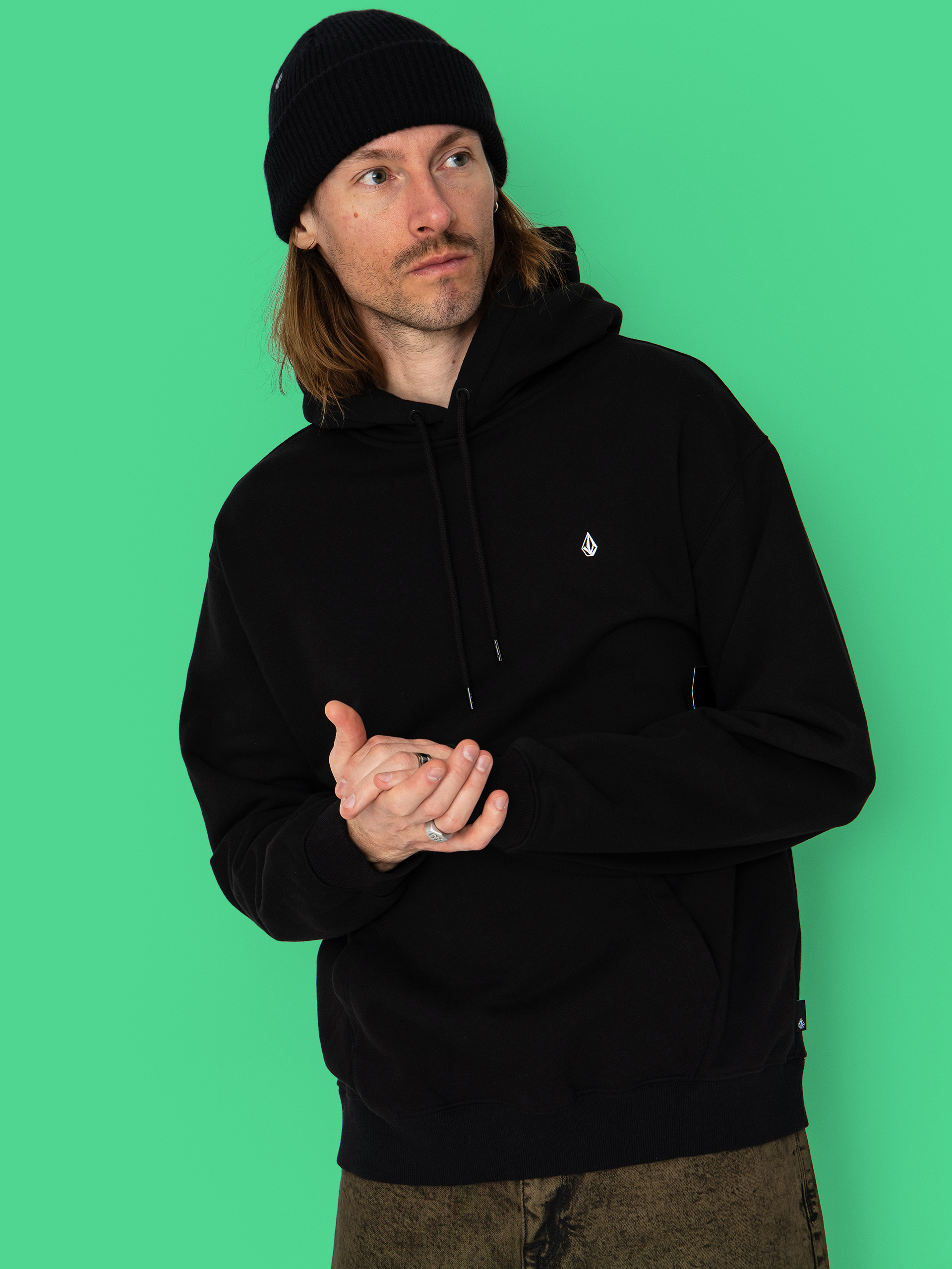 Mikina s kapucí Volcom Single Stone HD (black)