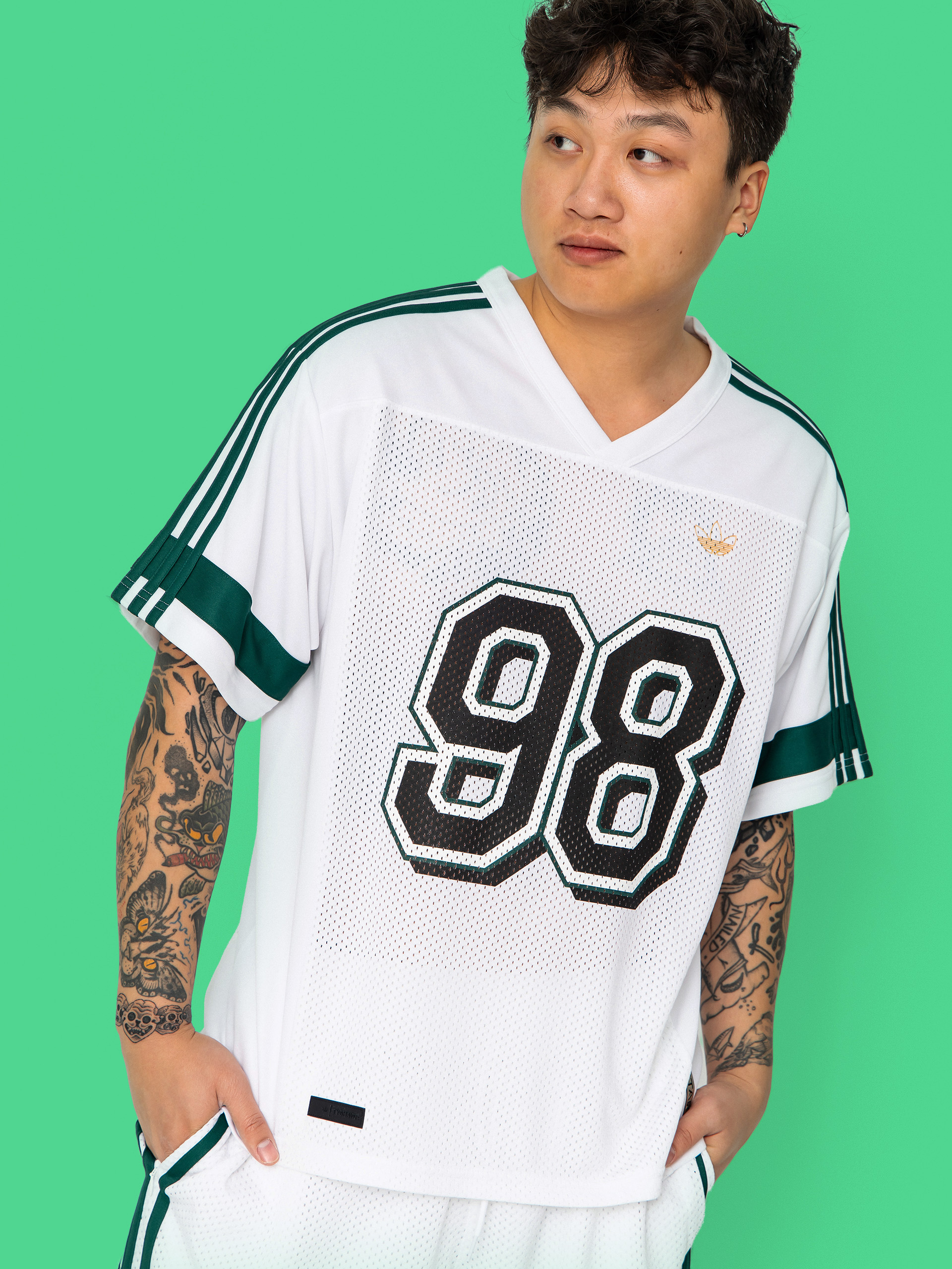 Tričko adidas Tyshawn Jrsy (white/cgreen)
