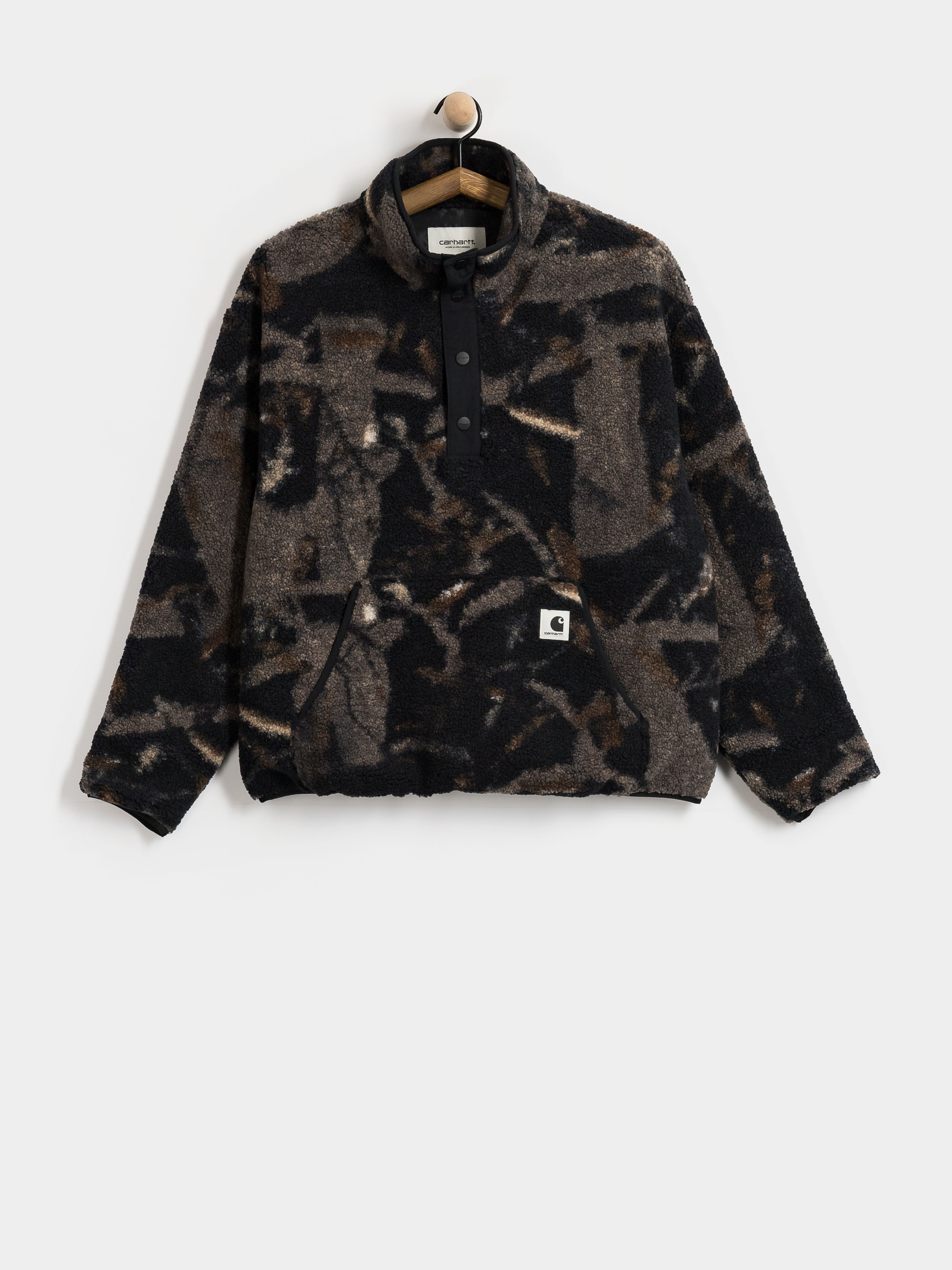 Fleecovu00e1 mikina Carhartt WIP Elliot Wmn (camo feather tree black/black)