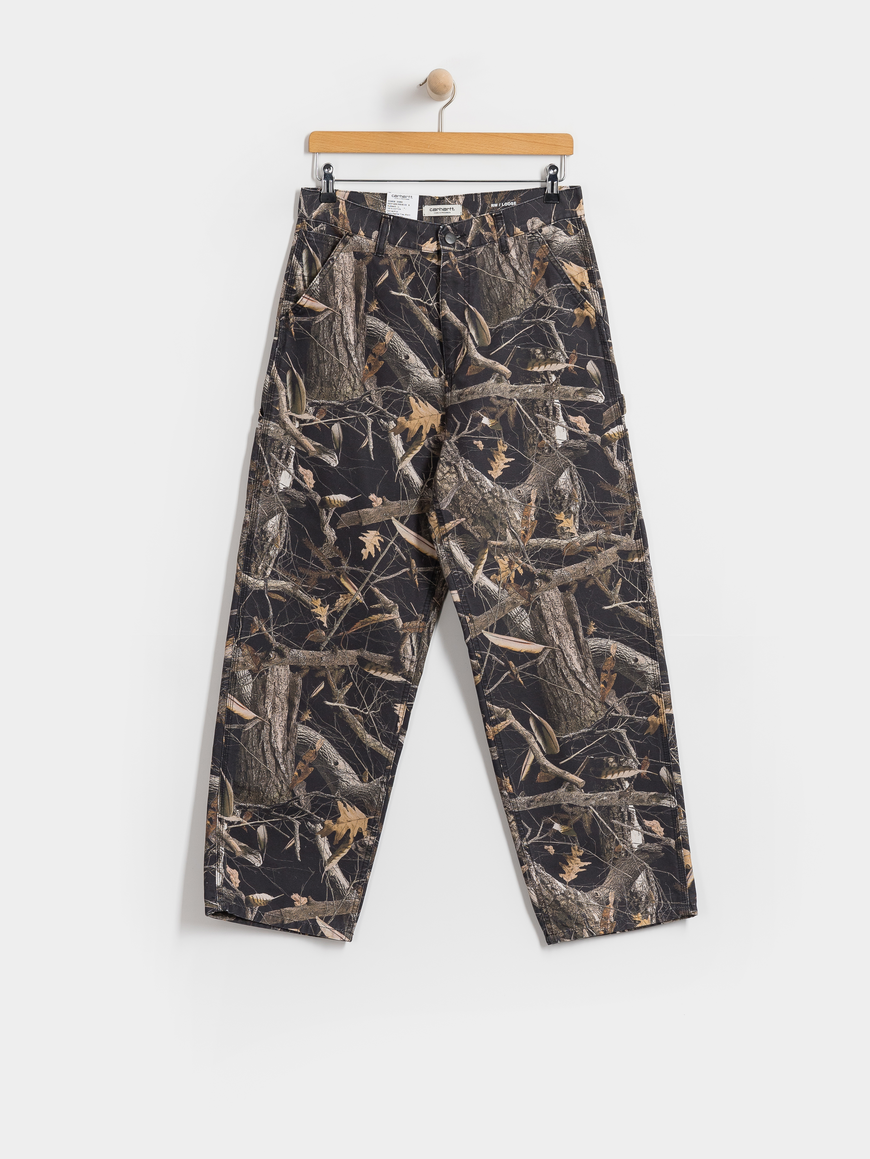 Kalhoty Carhartt WIP Brandon Single Knee Wmn (camo feather tree black/heavy stone wash)