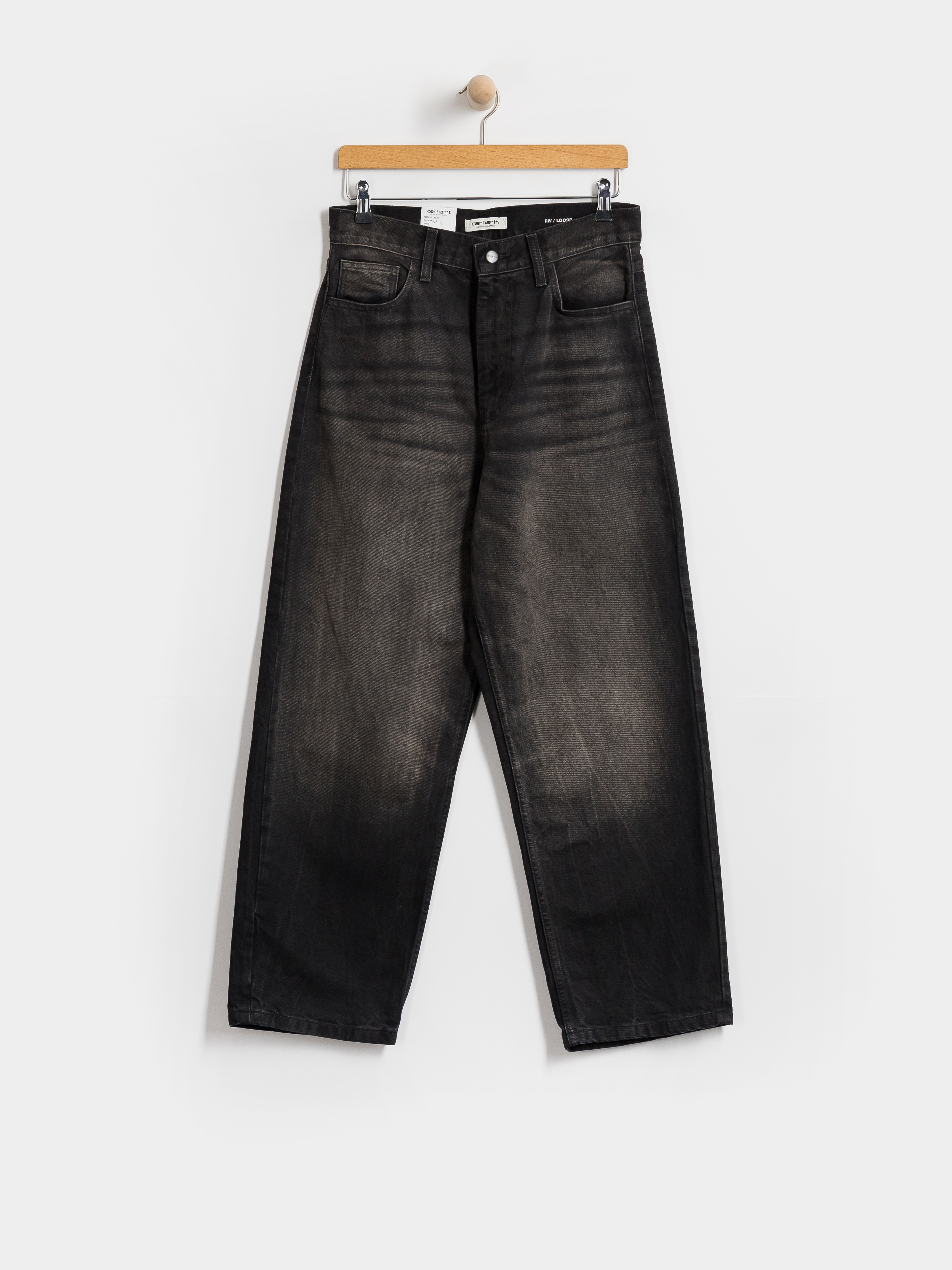 Kalhoty Carhartt WIP Brandon Wmn (black/tobacco used wash)