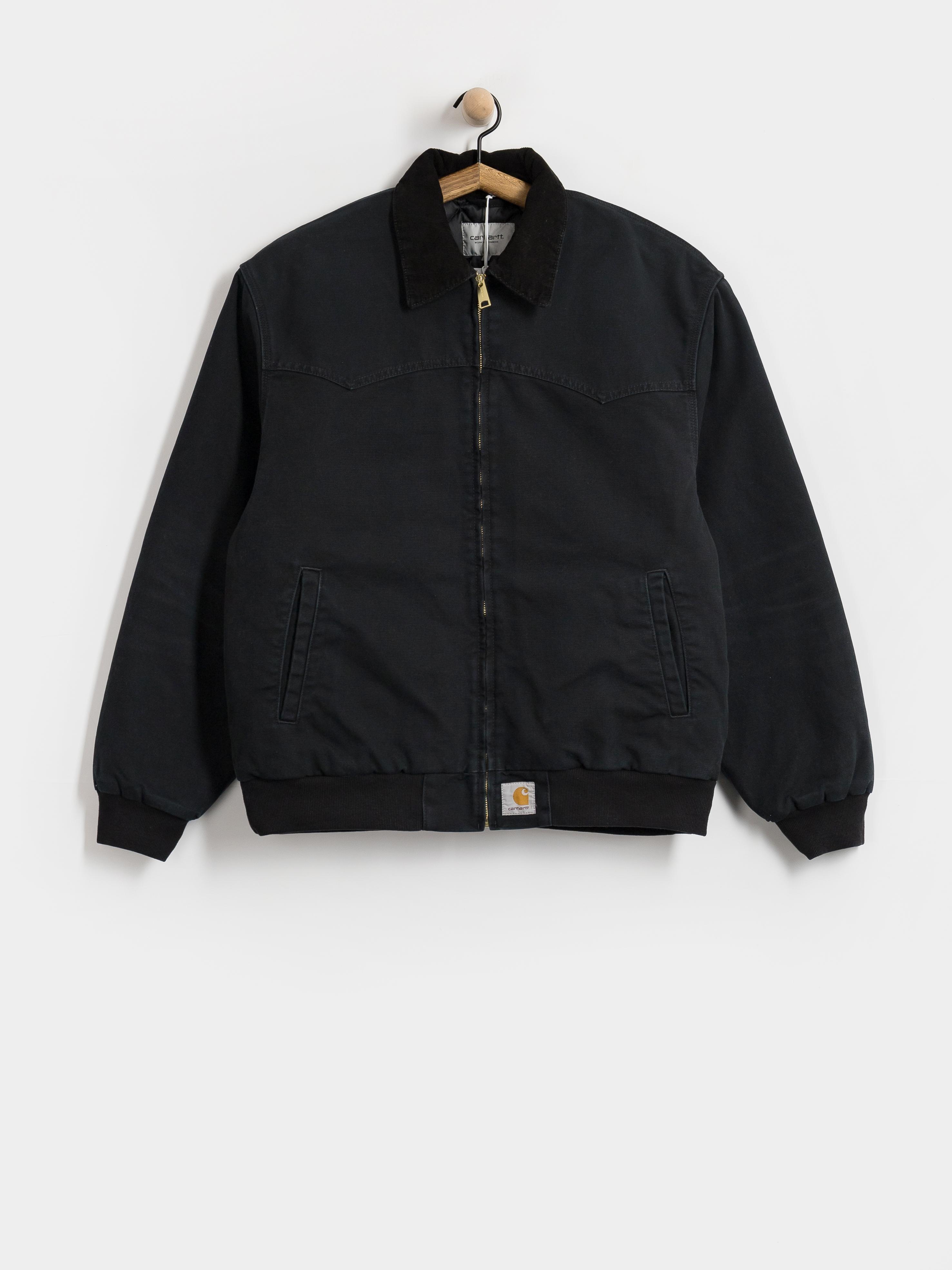 Bunda Carhartt WIP OG Santa Fe (black/black/stone canvas)