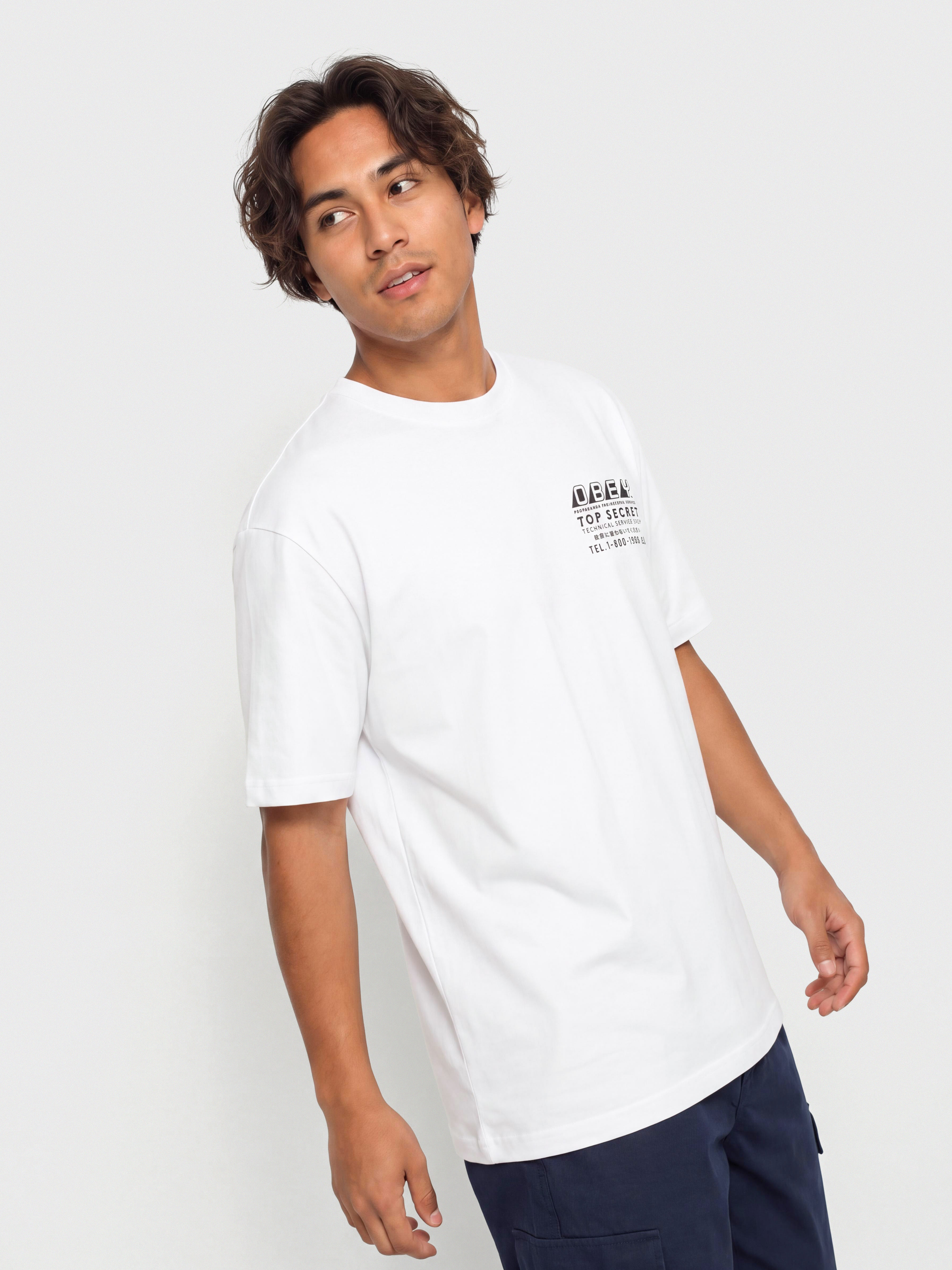 Tričko OBEY Top Secret (white)