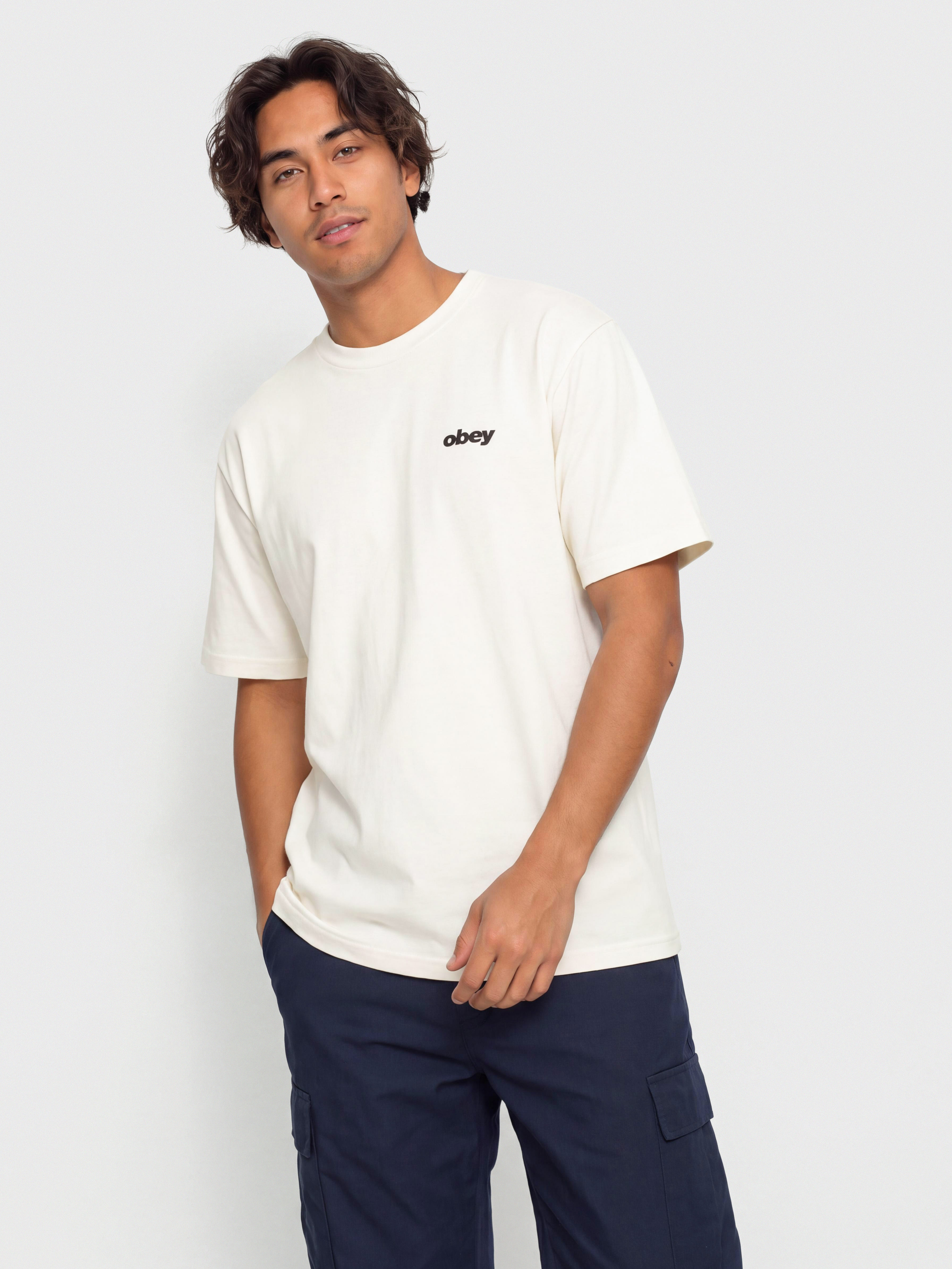 Tričko OBEY Stronger Together (vintage white)