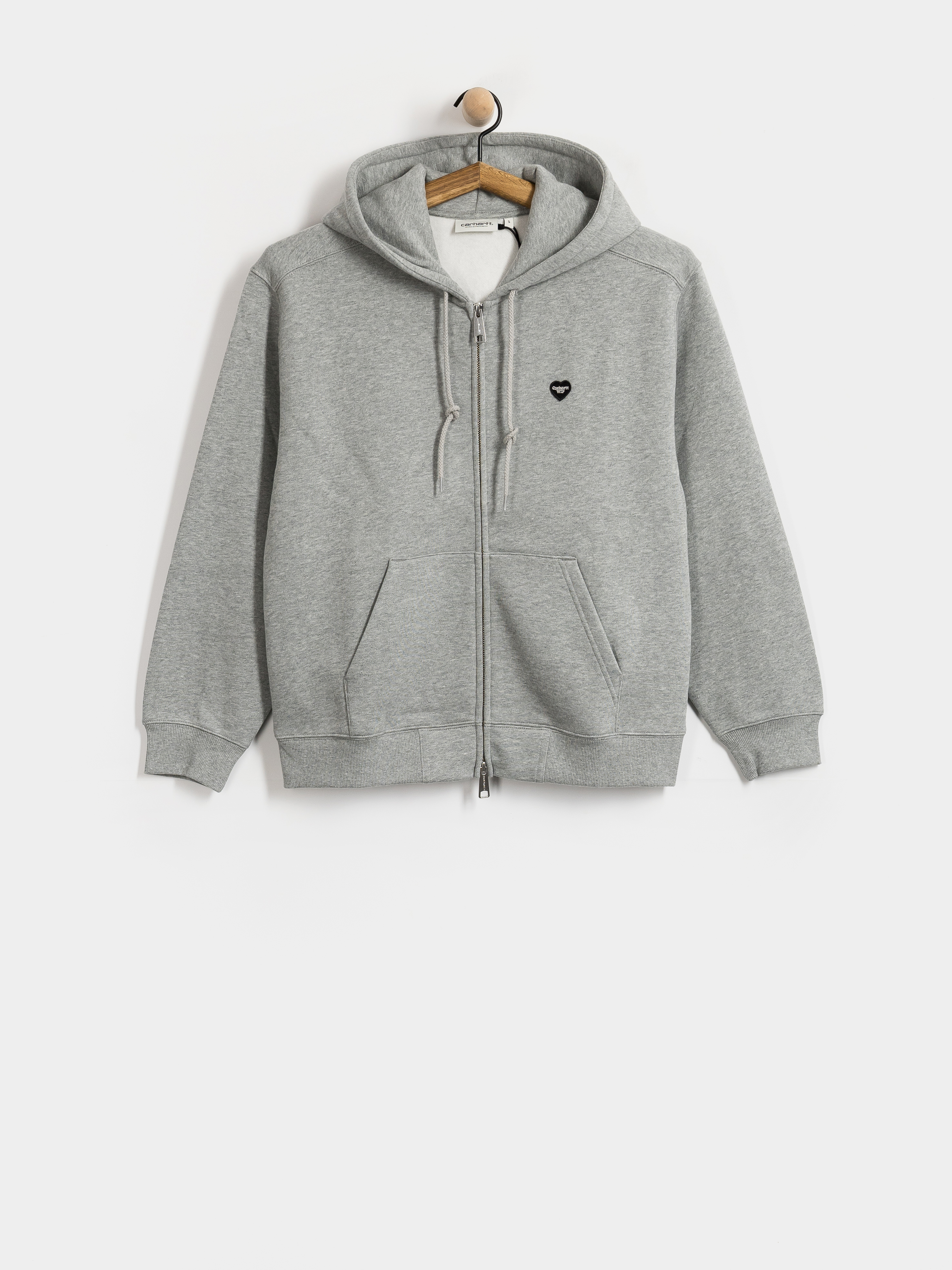 Mikina s kapucí Carhartt WIP Small Heart Patch ZHD Wmn (grey heather/black)