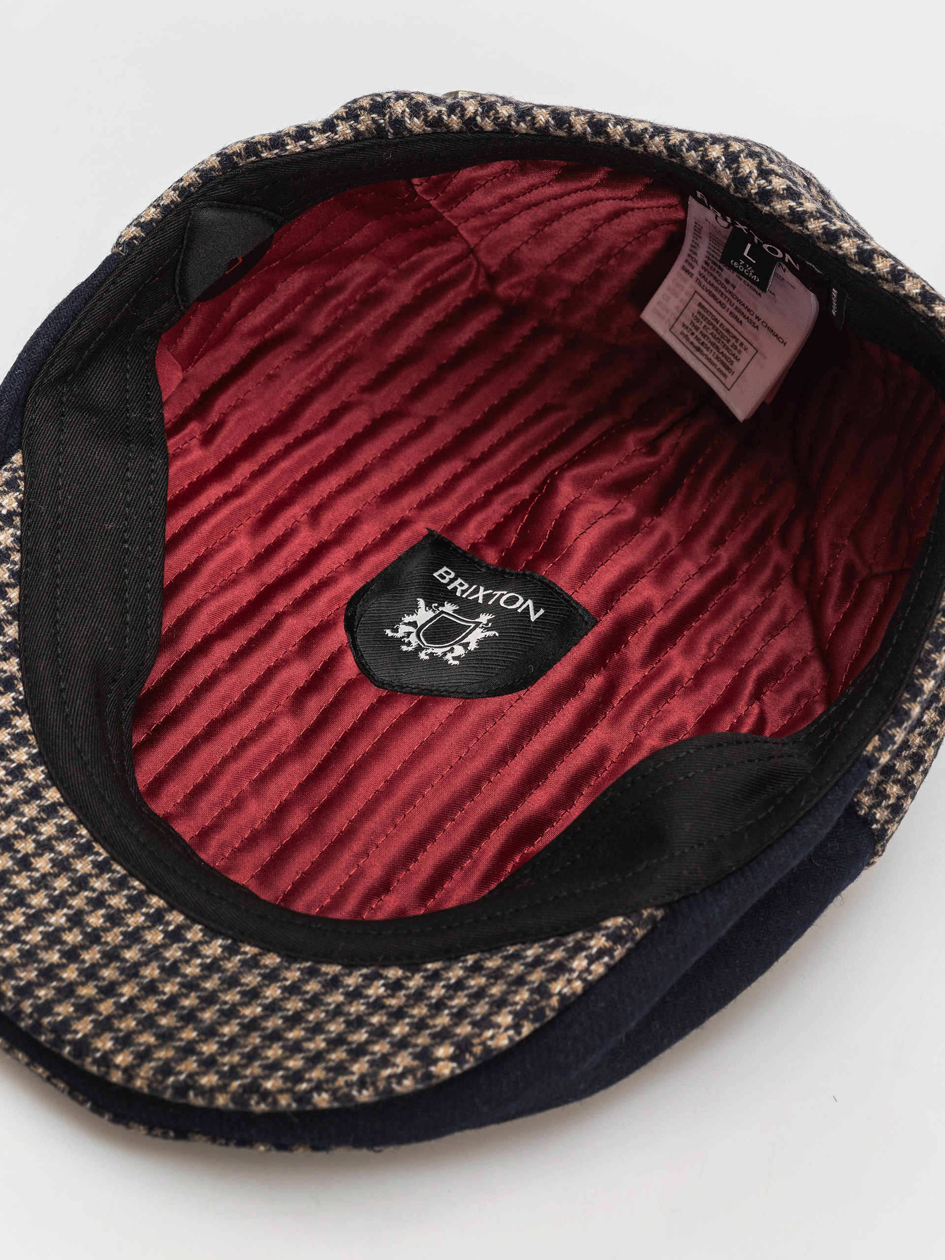 Klobouk s kšiltem Brixton Hooligan Snap Cap (navy/sand houndstooth)