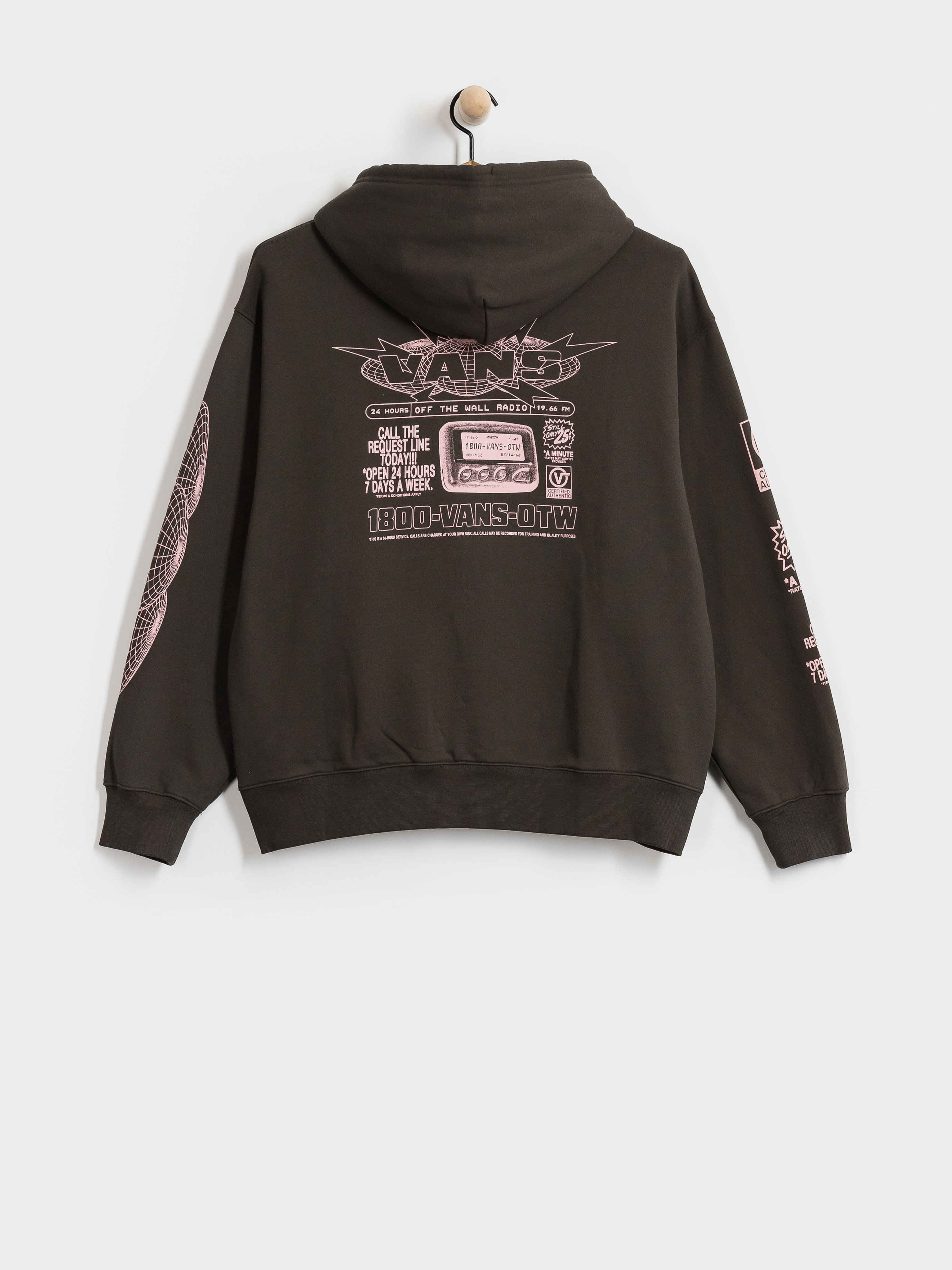 Mikina s kapucu00ed Vans Hotline Radio HD (faded black)