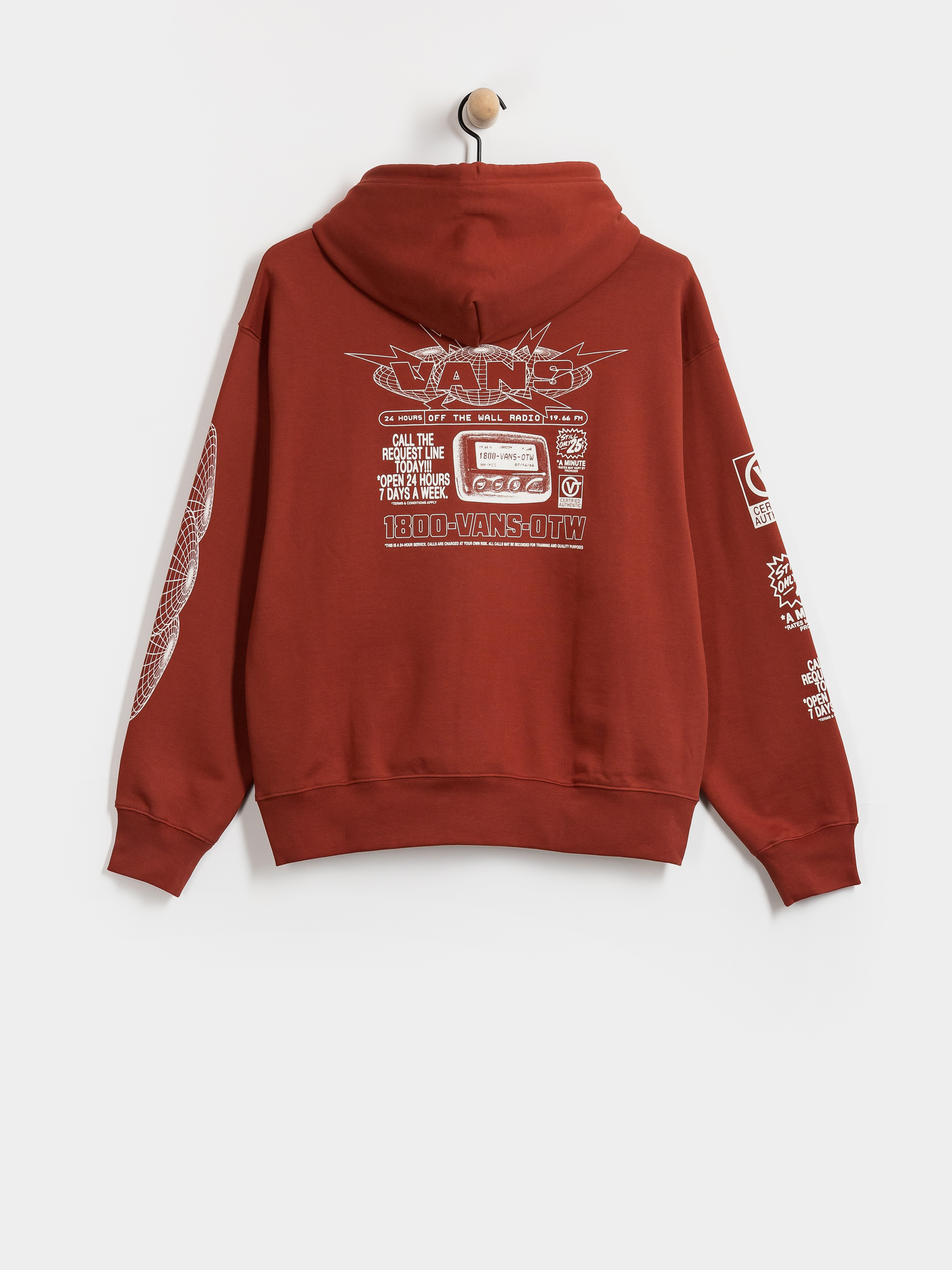 Mikina s kapucu00ed Vans Hotline Radio HD (poppy ember)