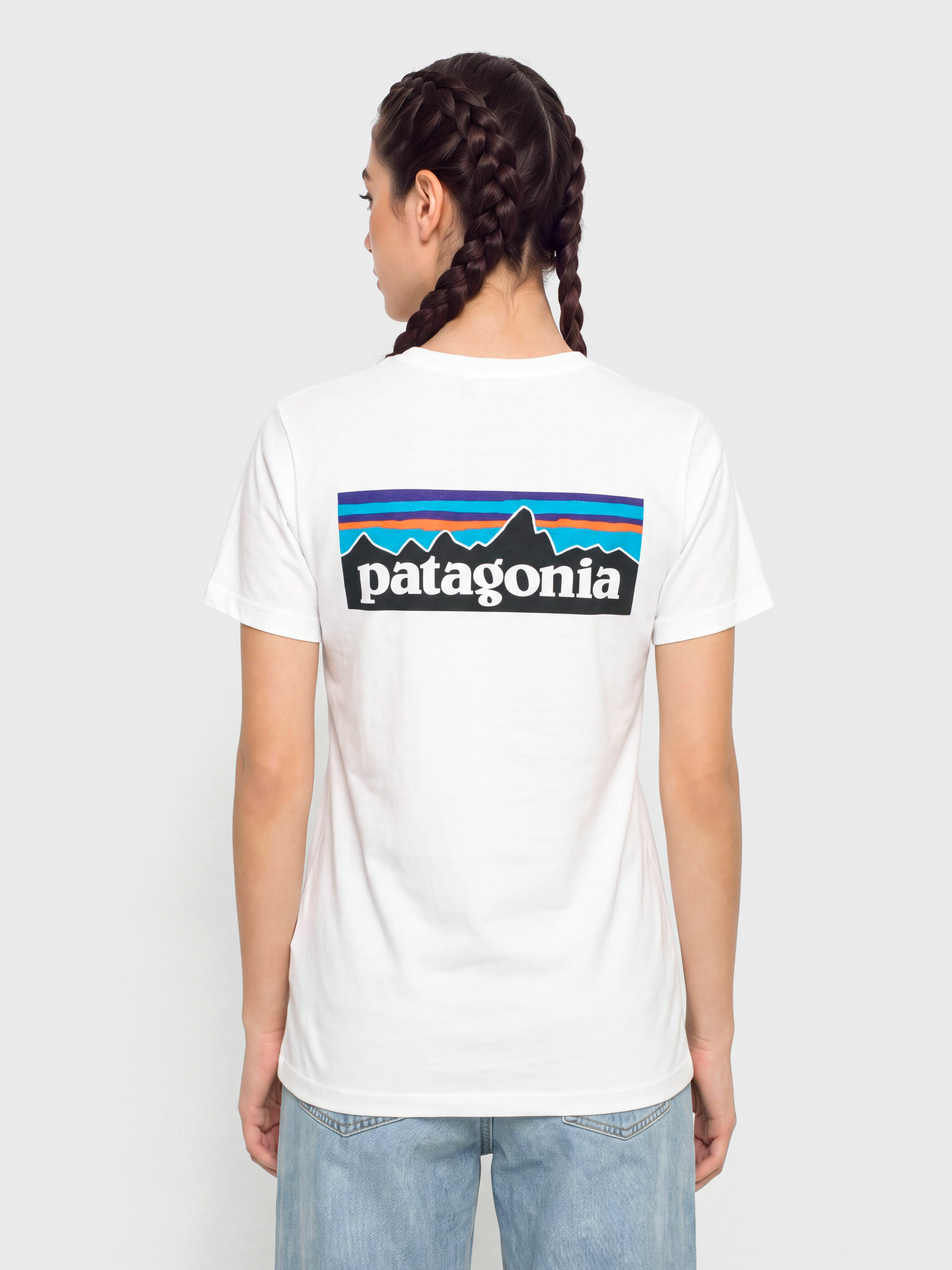 Tričko Patagonia P 6 Logo Responsibili Wmn (fiber white)
