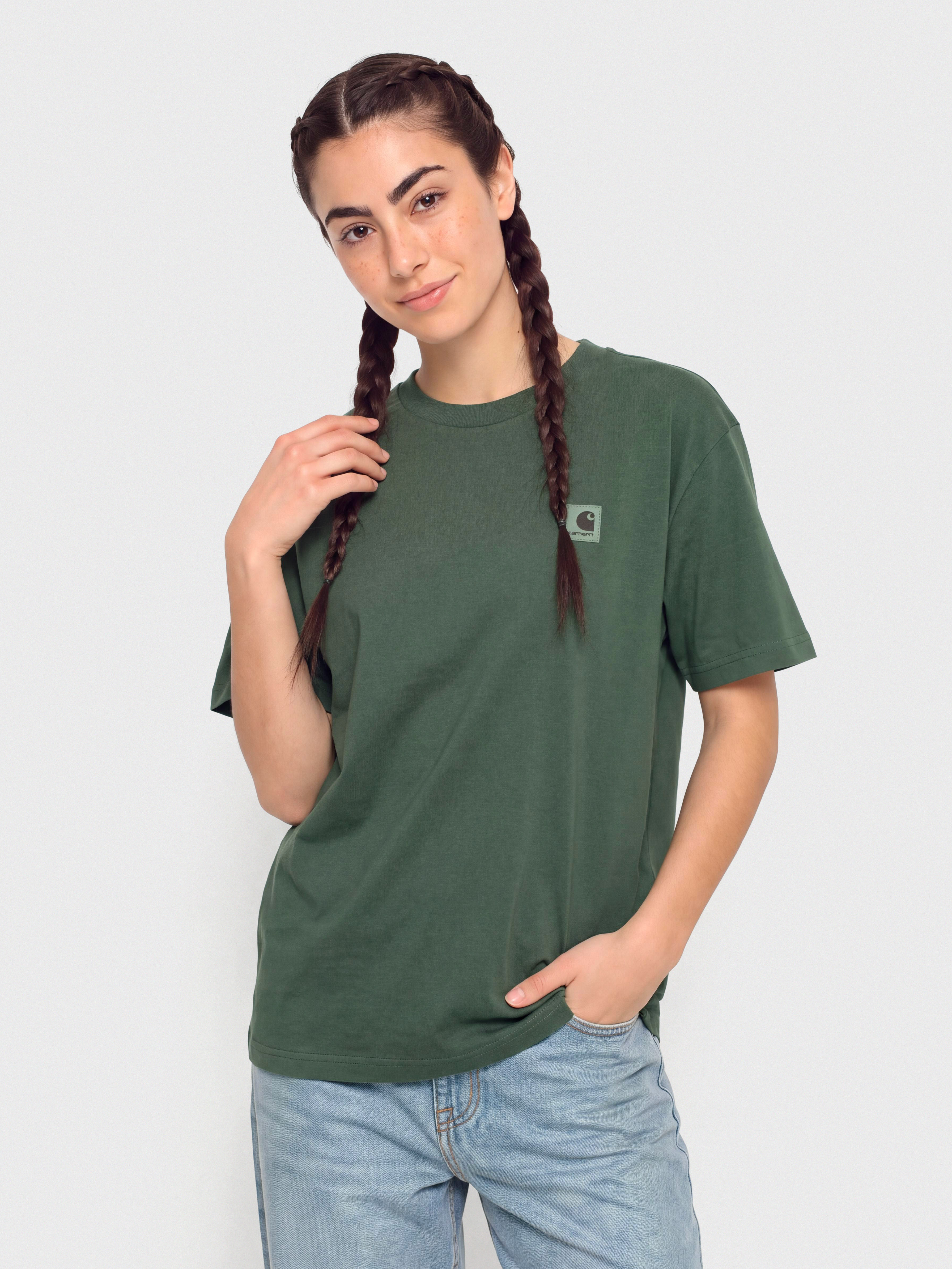Tričko Carhartt WIP Nelson Wmn (dark scarab/garment dyed)