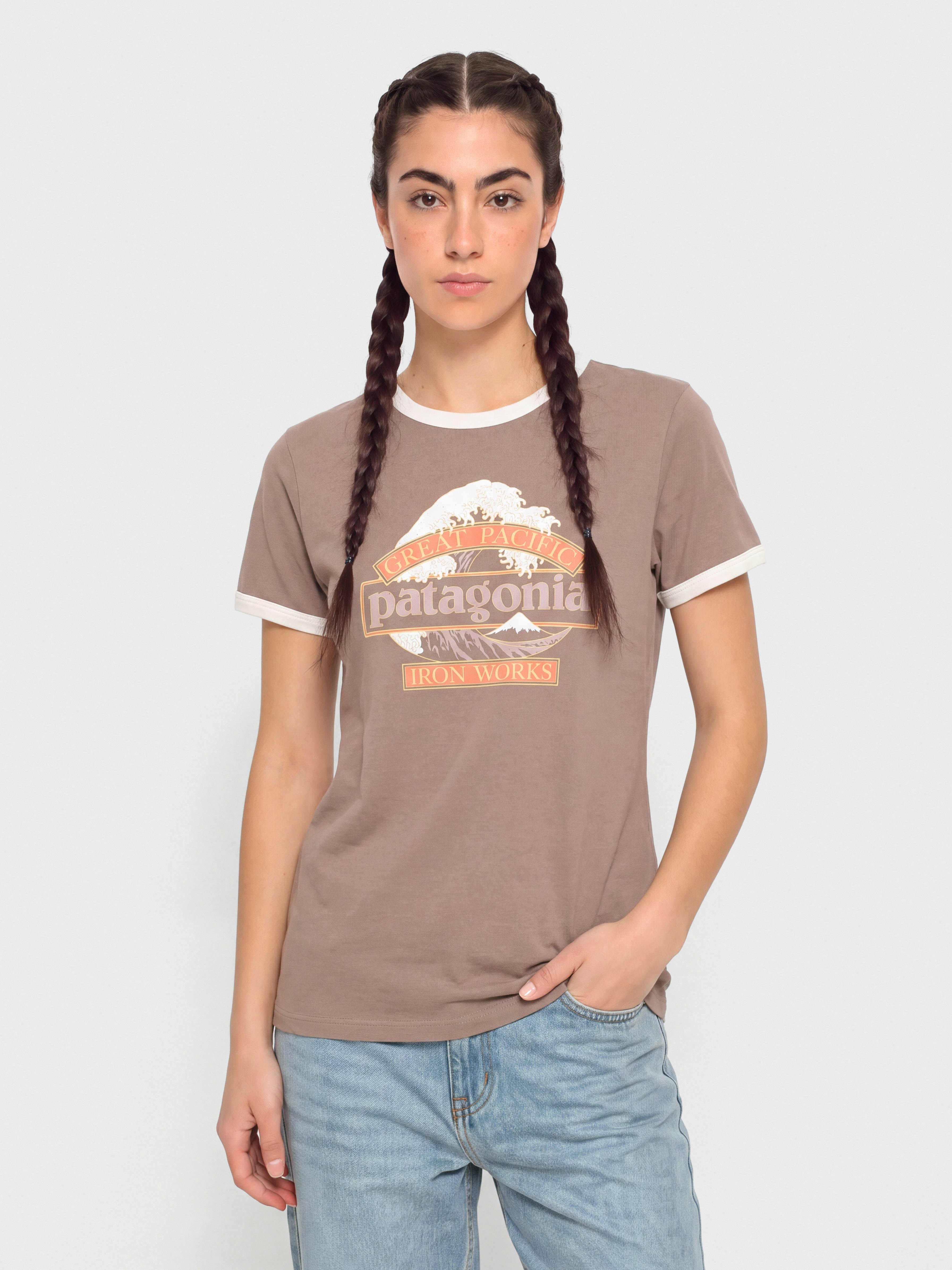 Triu010dko Patagonia Great Waves Ringer Wmn (moonrise taupe)