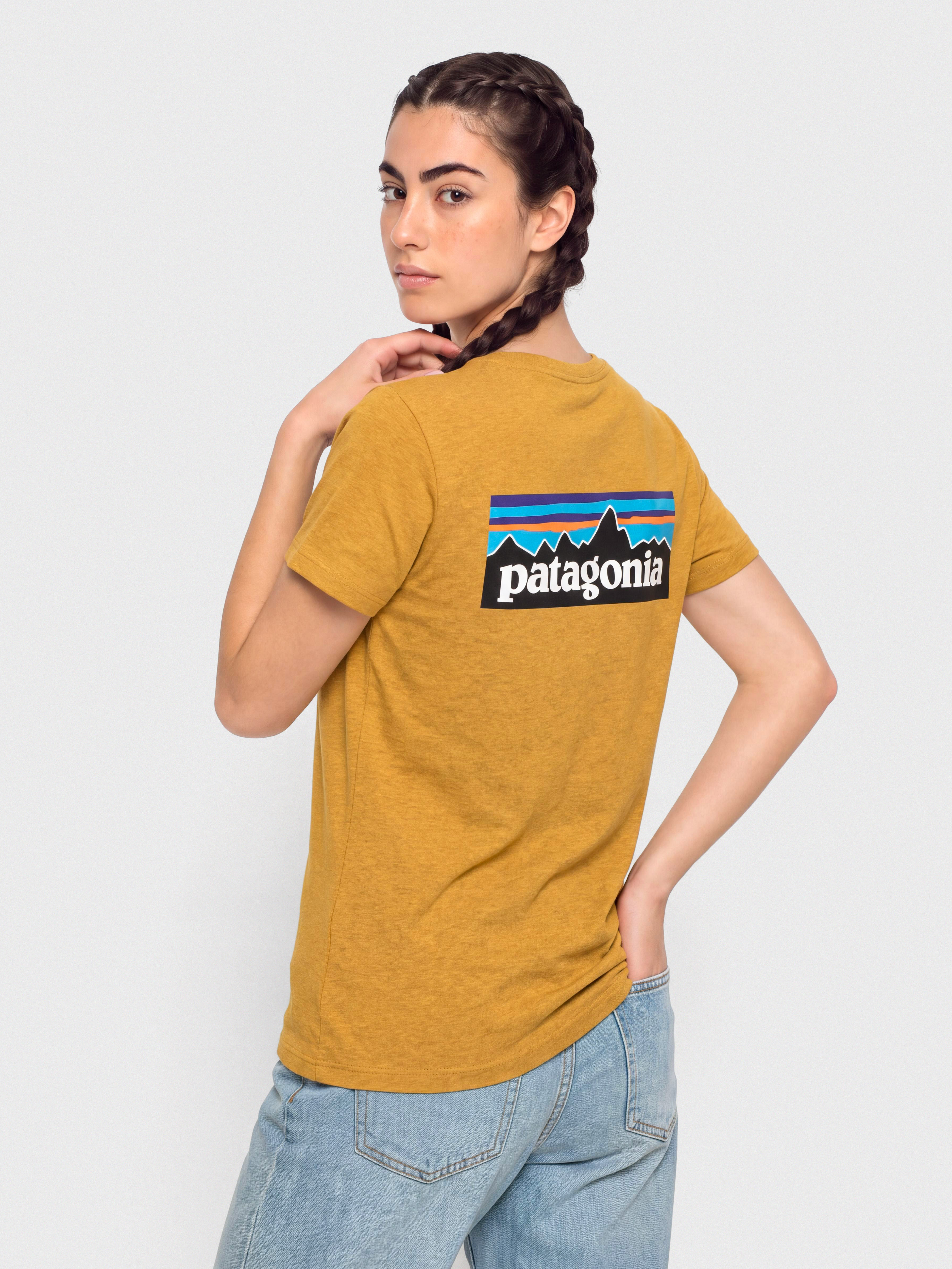 Tričko Patagonia P 6 Logo Responsibili Wmn (dried mango)