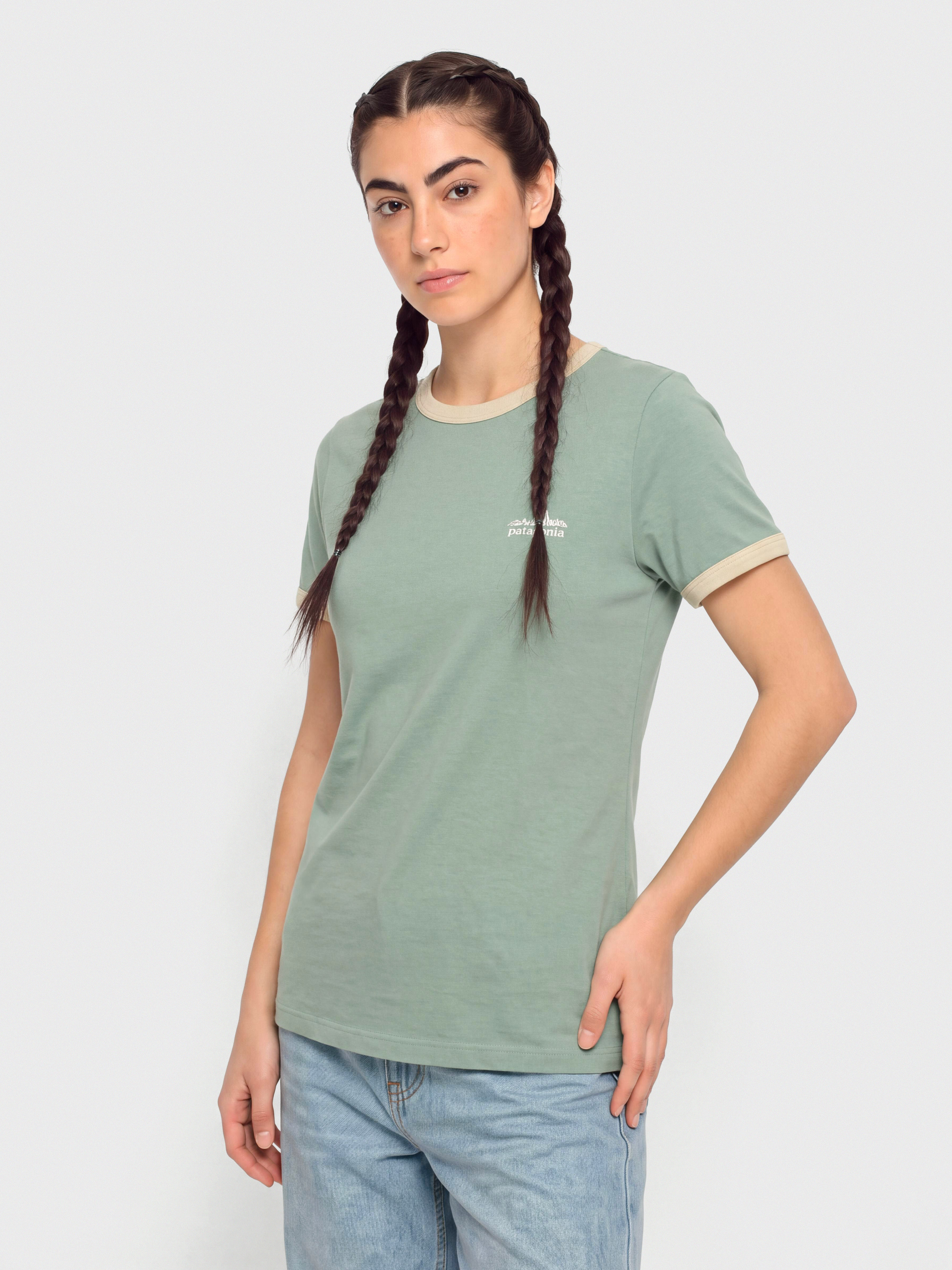 Tričko Patagonia Fitz Roy Foothills Ringer Wmn (cover green)
