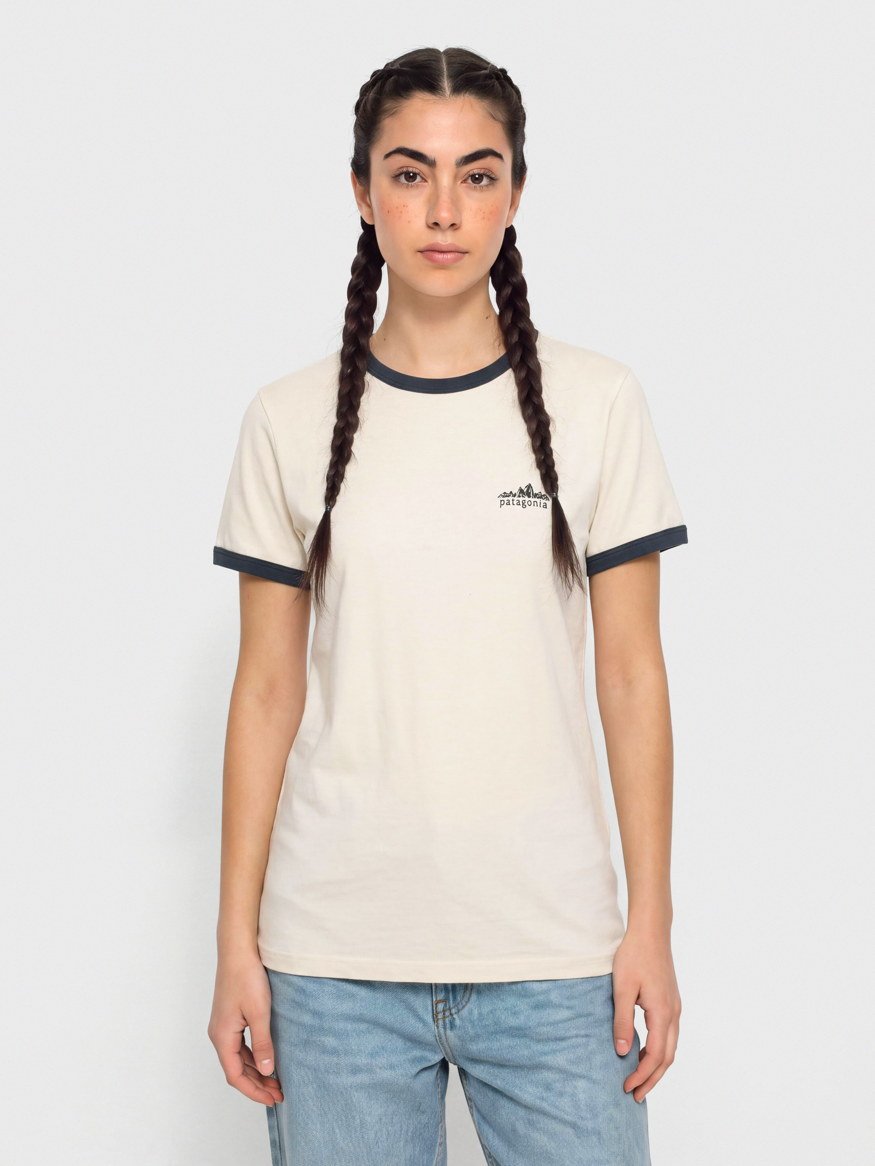 Tričko Patagonia Fitz Roy Foothills Ringer Wmn (undyed natural)