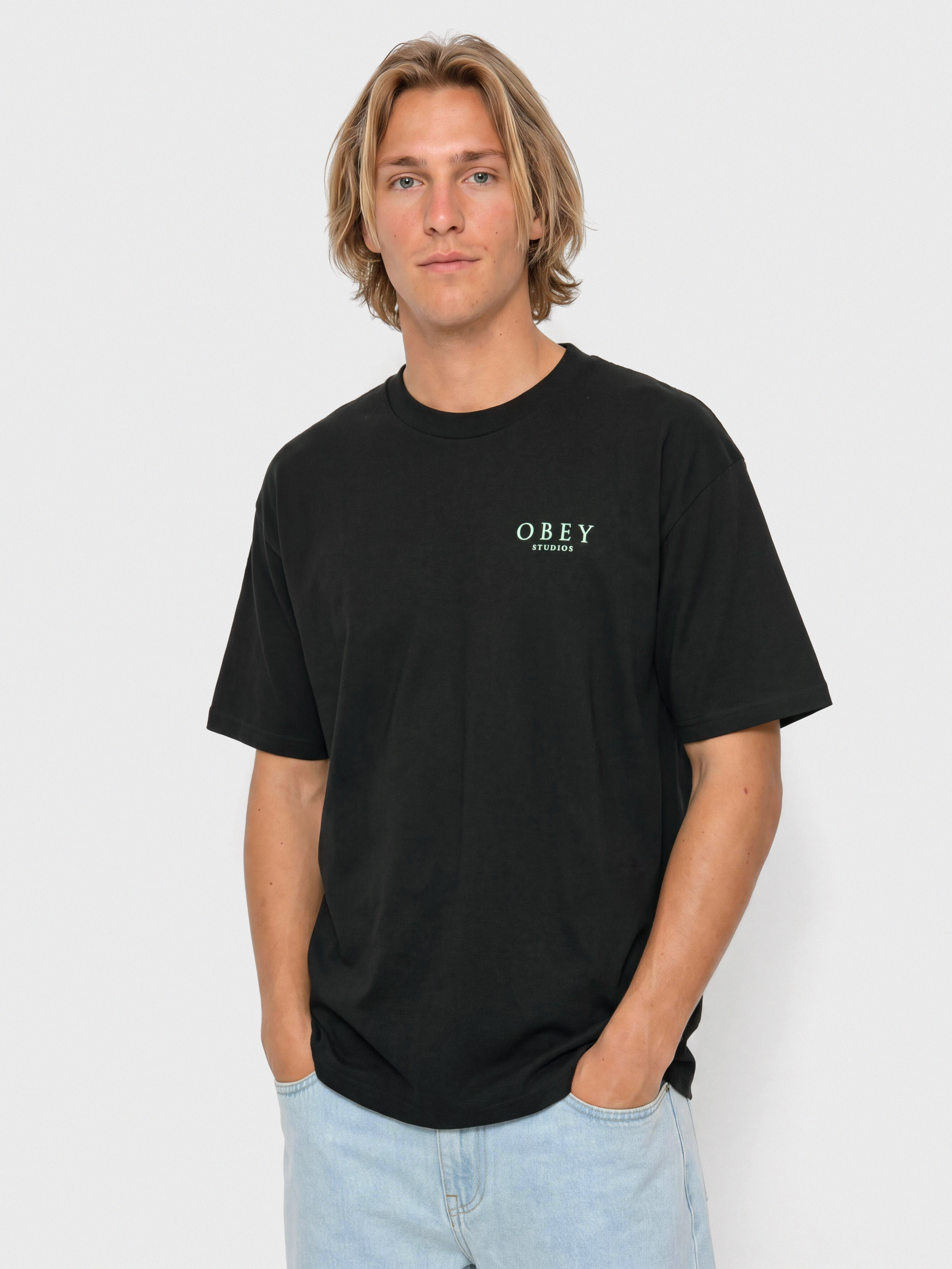 Tričko OBEY Flores Robus (black)