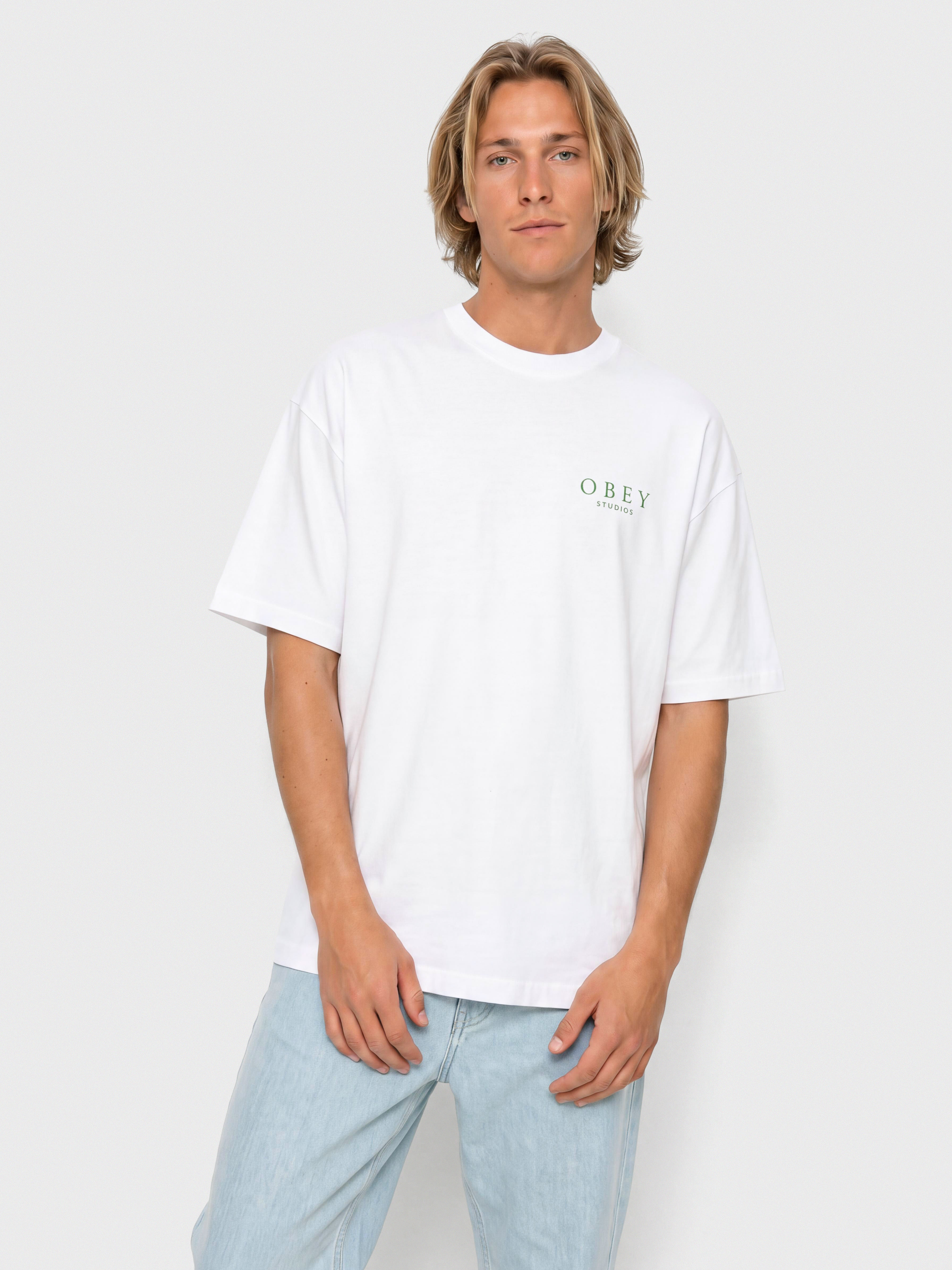 Tričko OBEY Flores Robus (white)