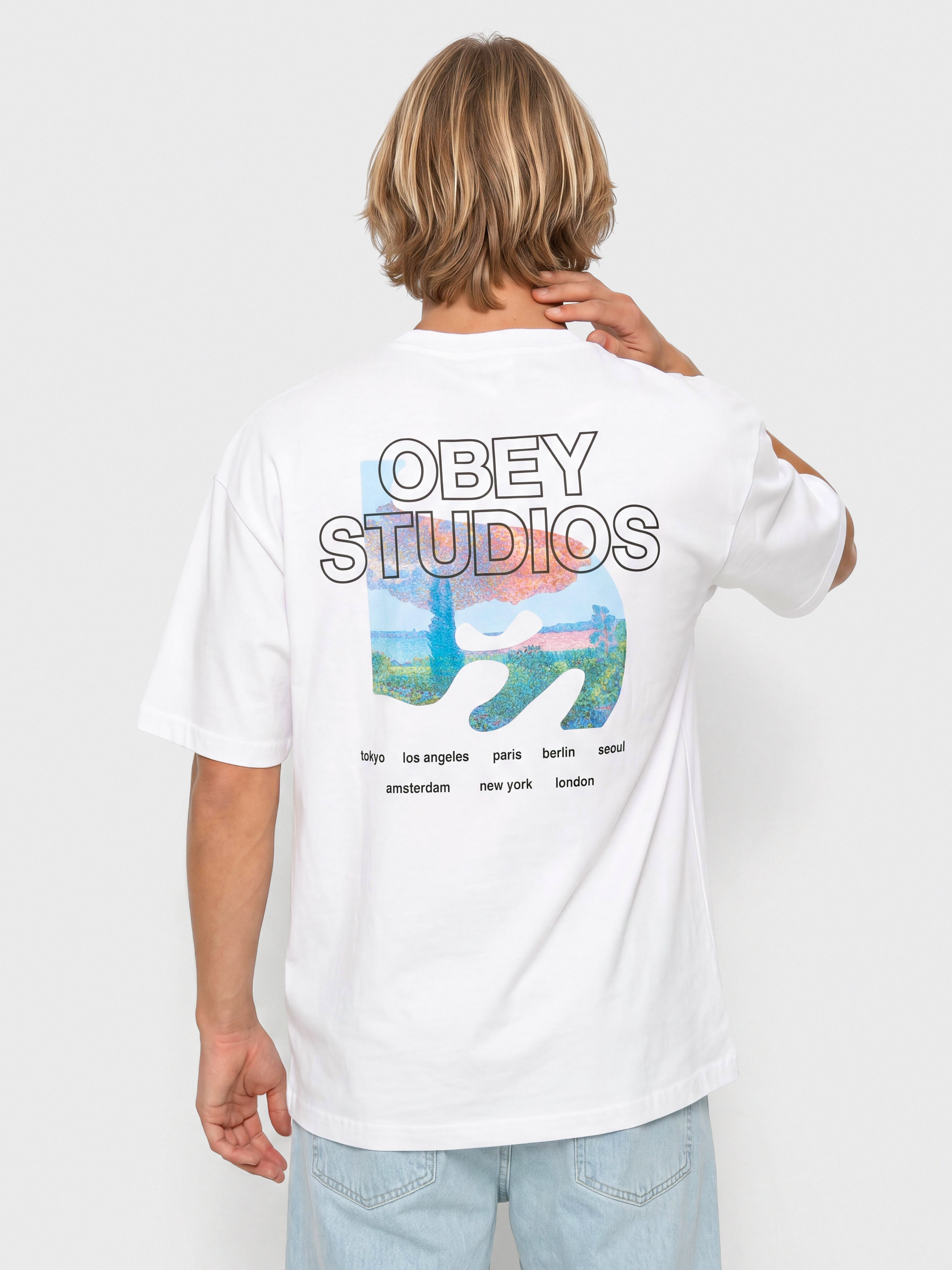 Tričko OBEY Pastures (white)