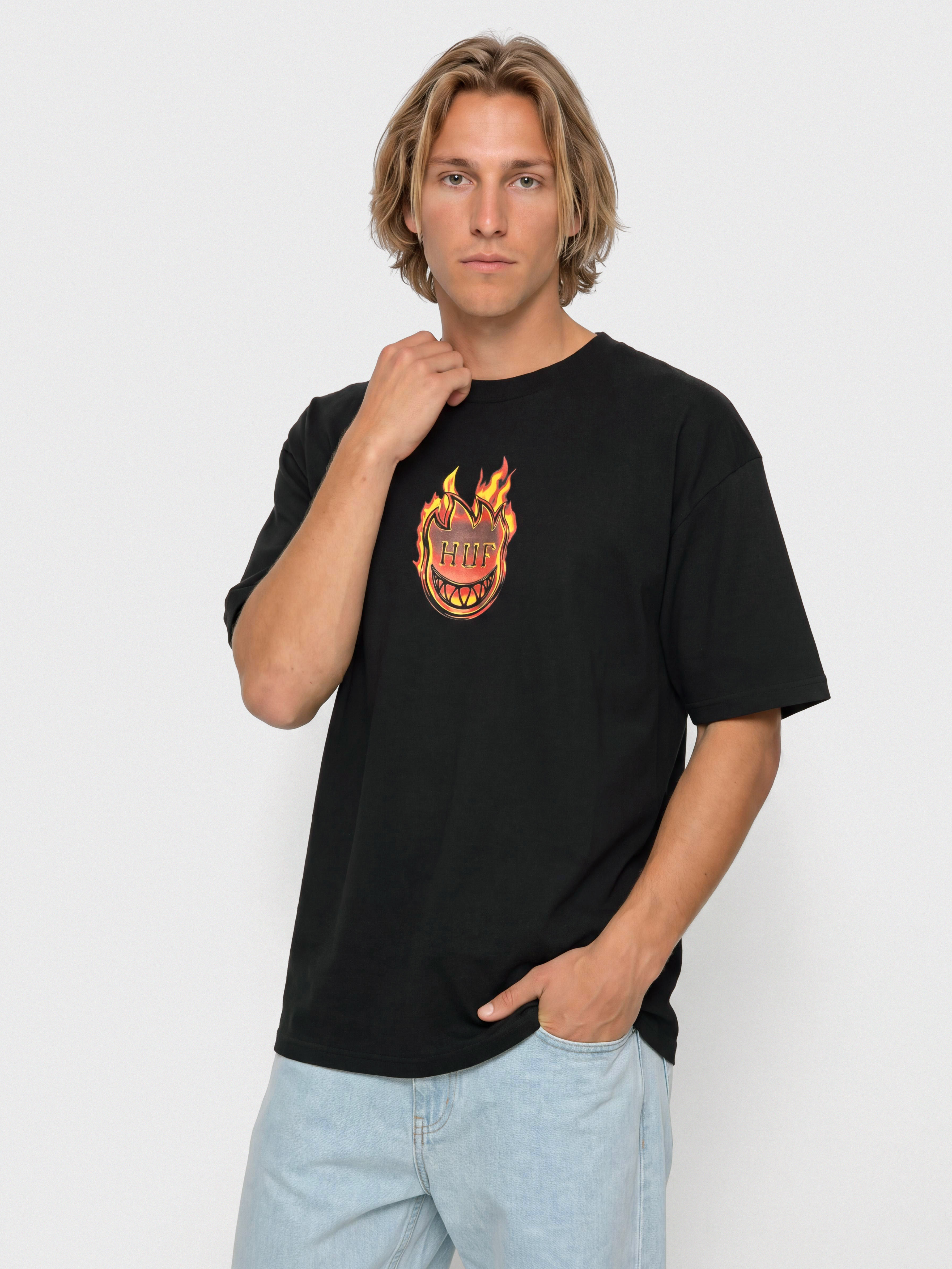 Tričko HUF X Spitfire Flame Galaxies (black)
