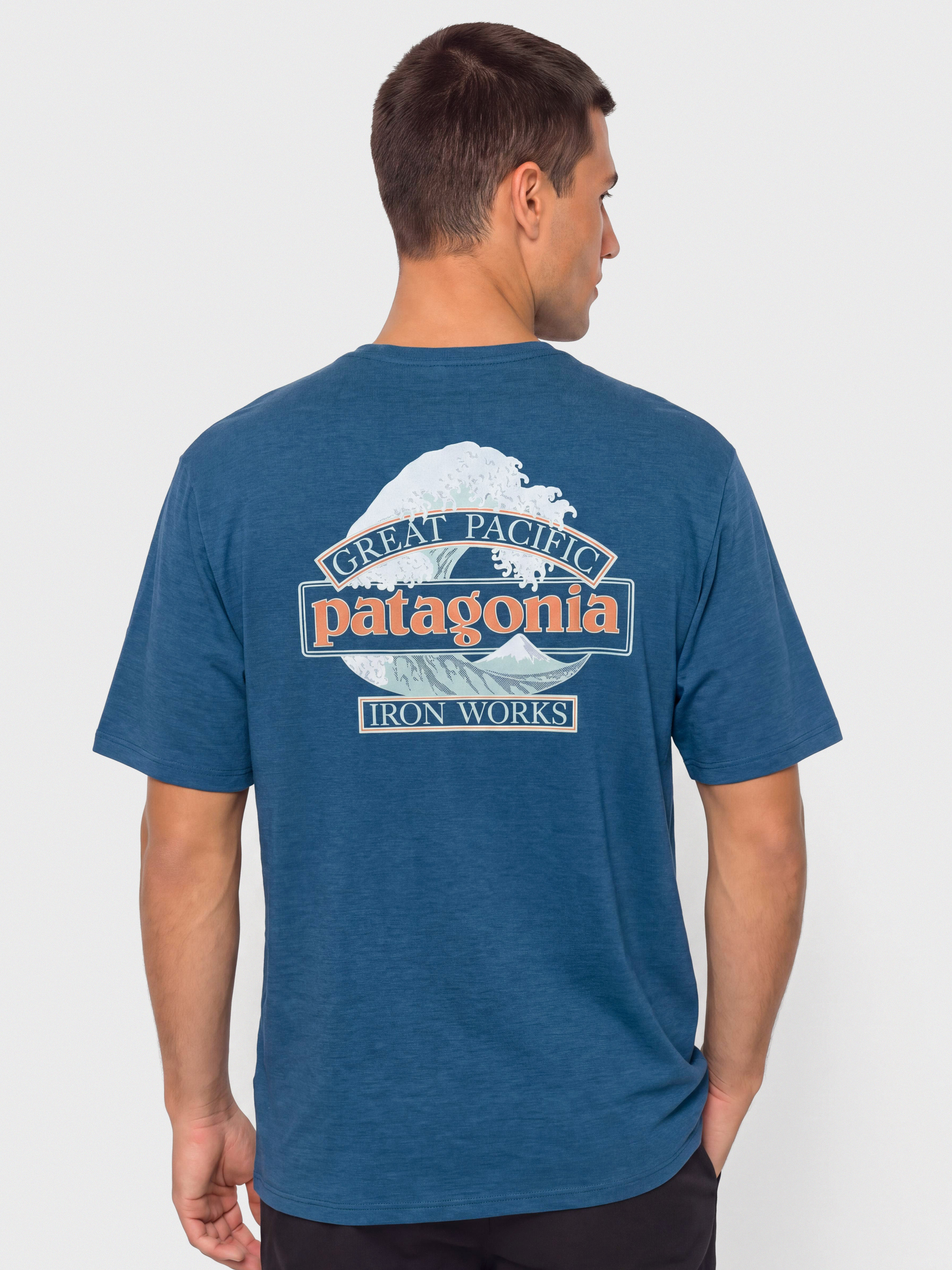 Tričko Patagonia Cap Cool Daily Great Waves (clement blue light clement blue x dye)
